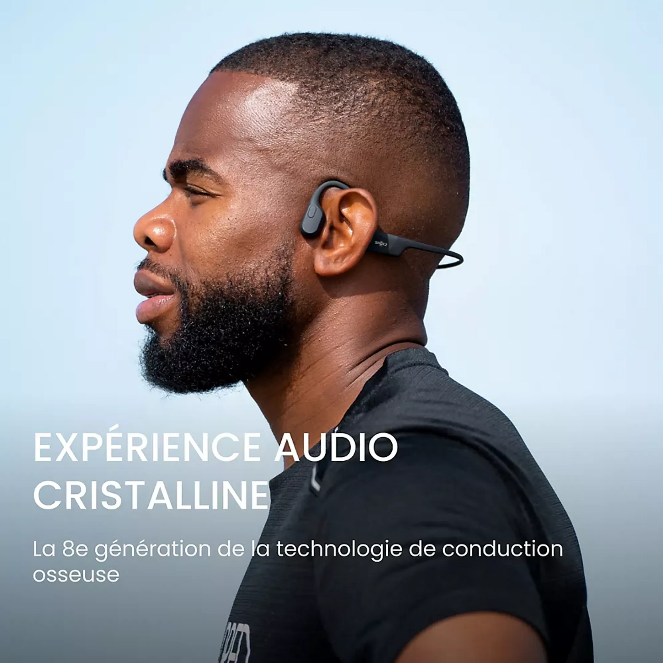 Shokz Ecouteurs sans fil à conduction osseuse OpenRun - Noir image