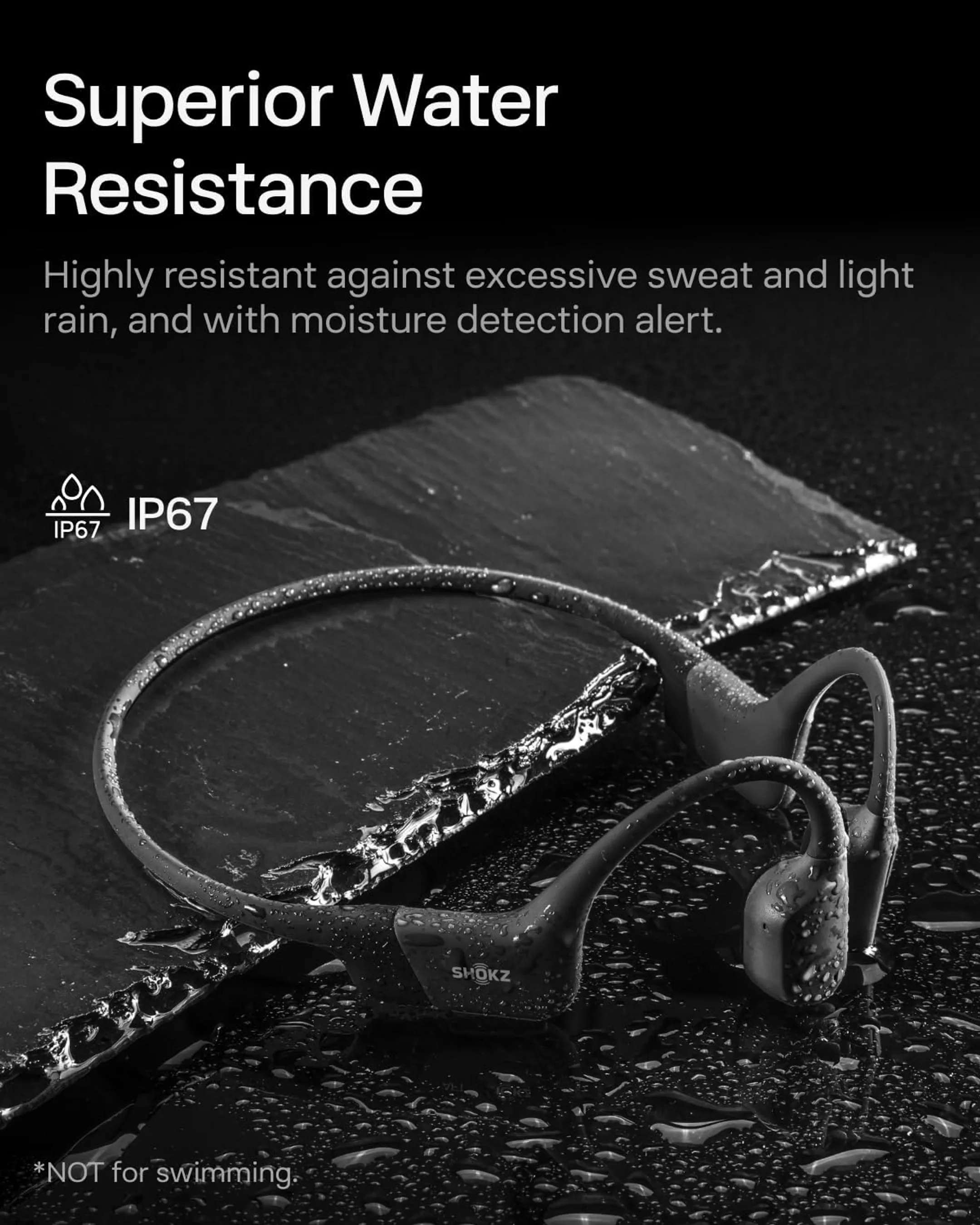 Shokz Ecouteurs sans fil à conduction osseuse OpenRun - Noir image