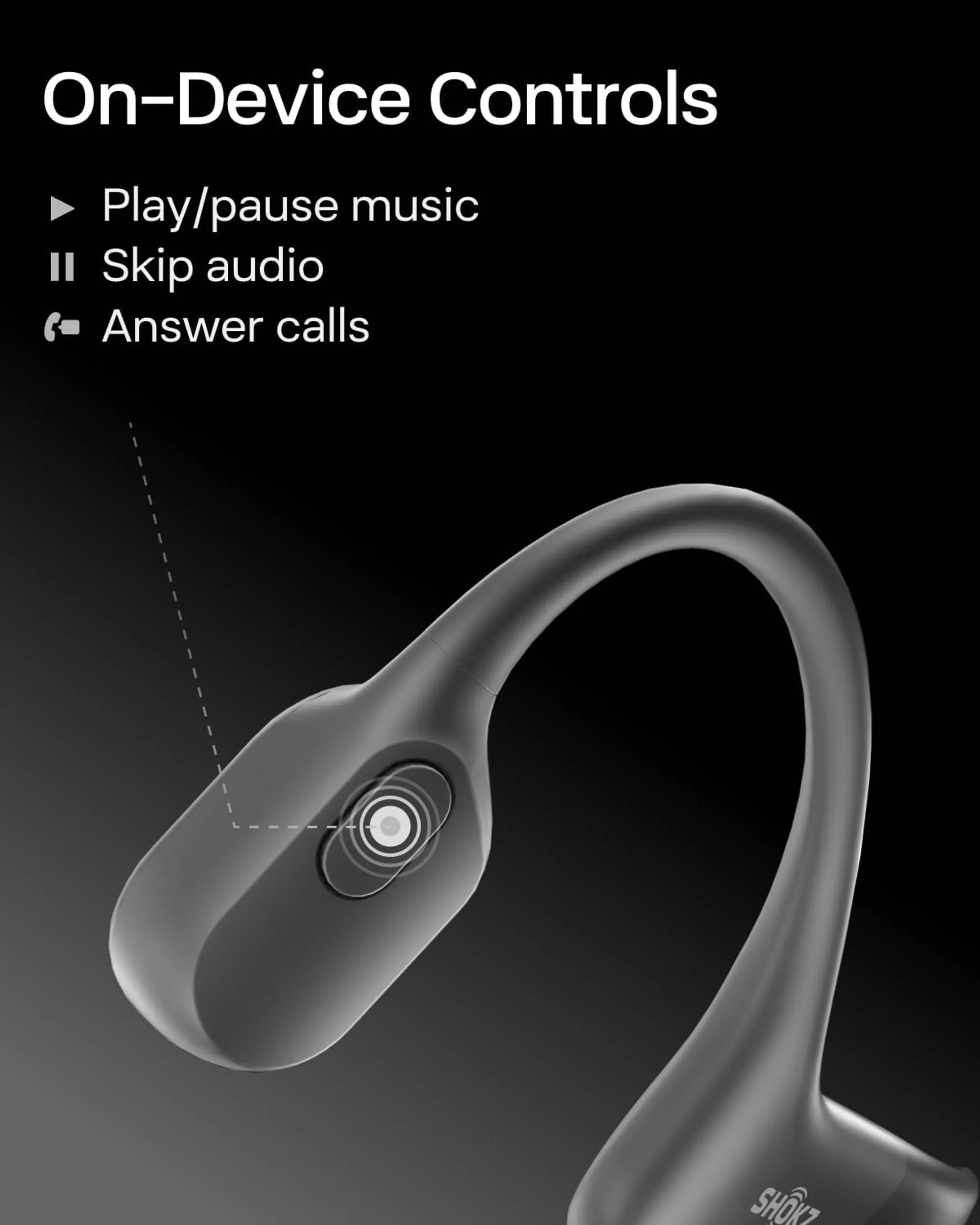 Shokz Ecouteurs sans fil à conduction osseuse OpenRun - Noir image