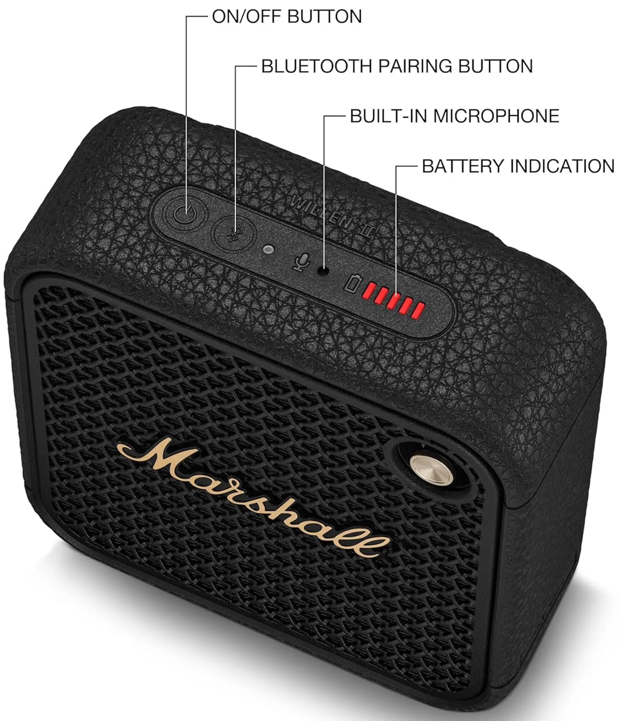 Marshall Bluetooth Speaker Willen II - Black & Brass image