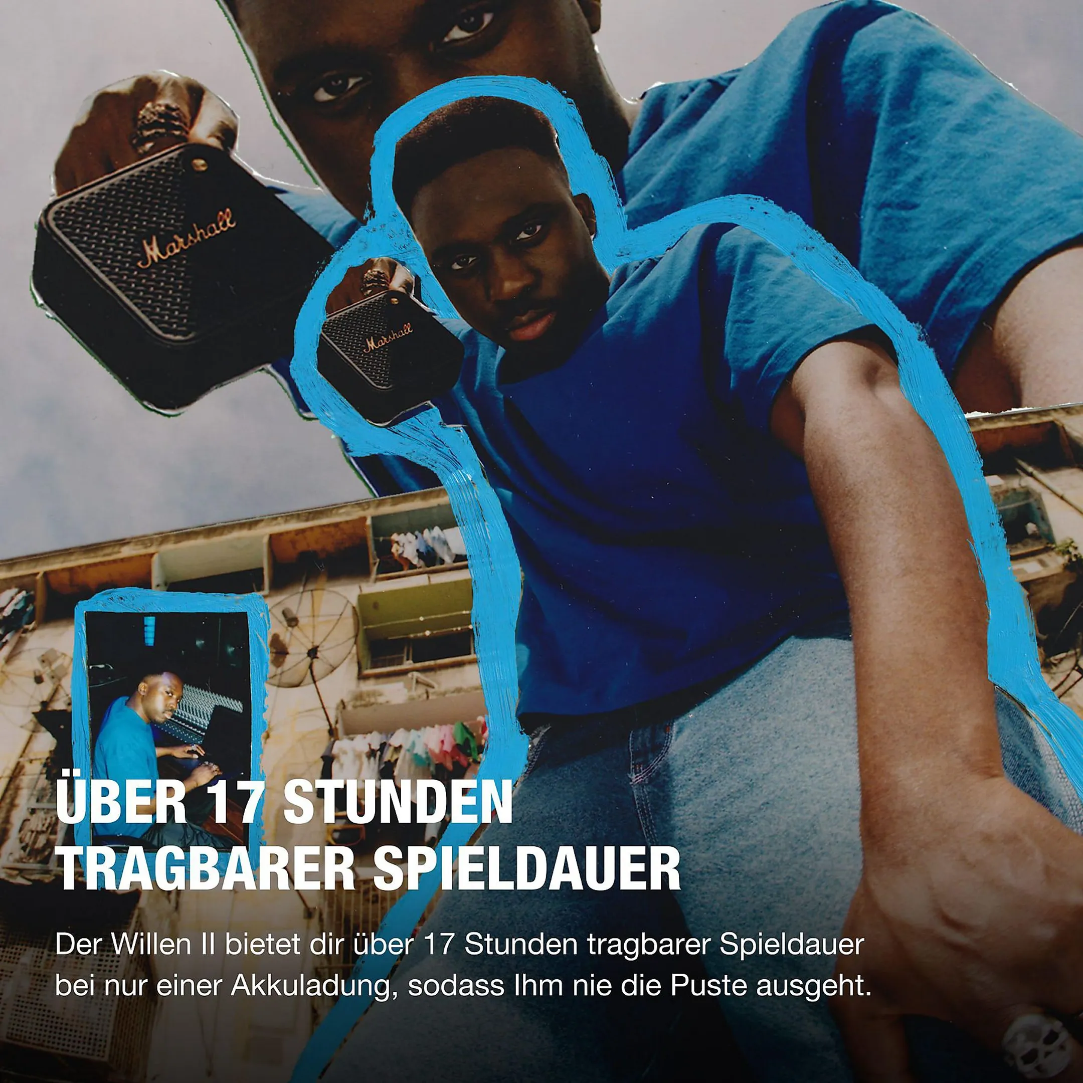 Marshall Bluetooth-Lautsprecher Willen II - Black & Brass image