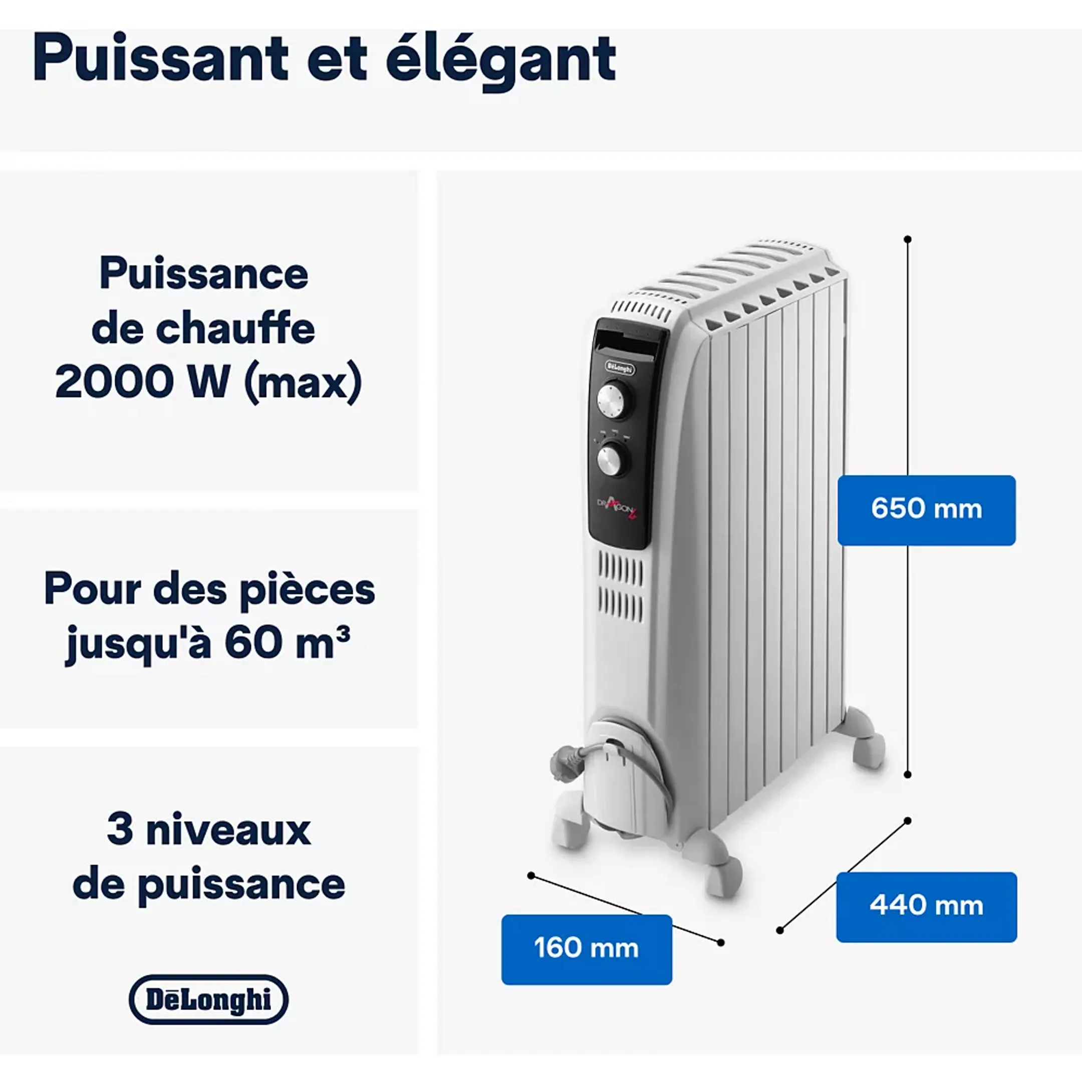 De'Longhi Radiateur bain d'huile Dragon 4 TRD40820 image
