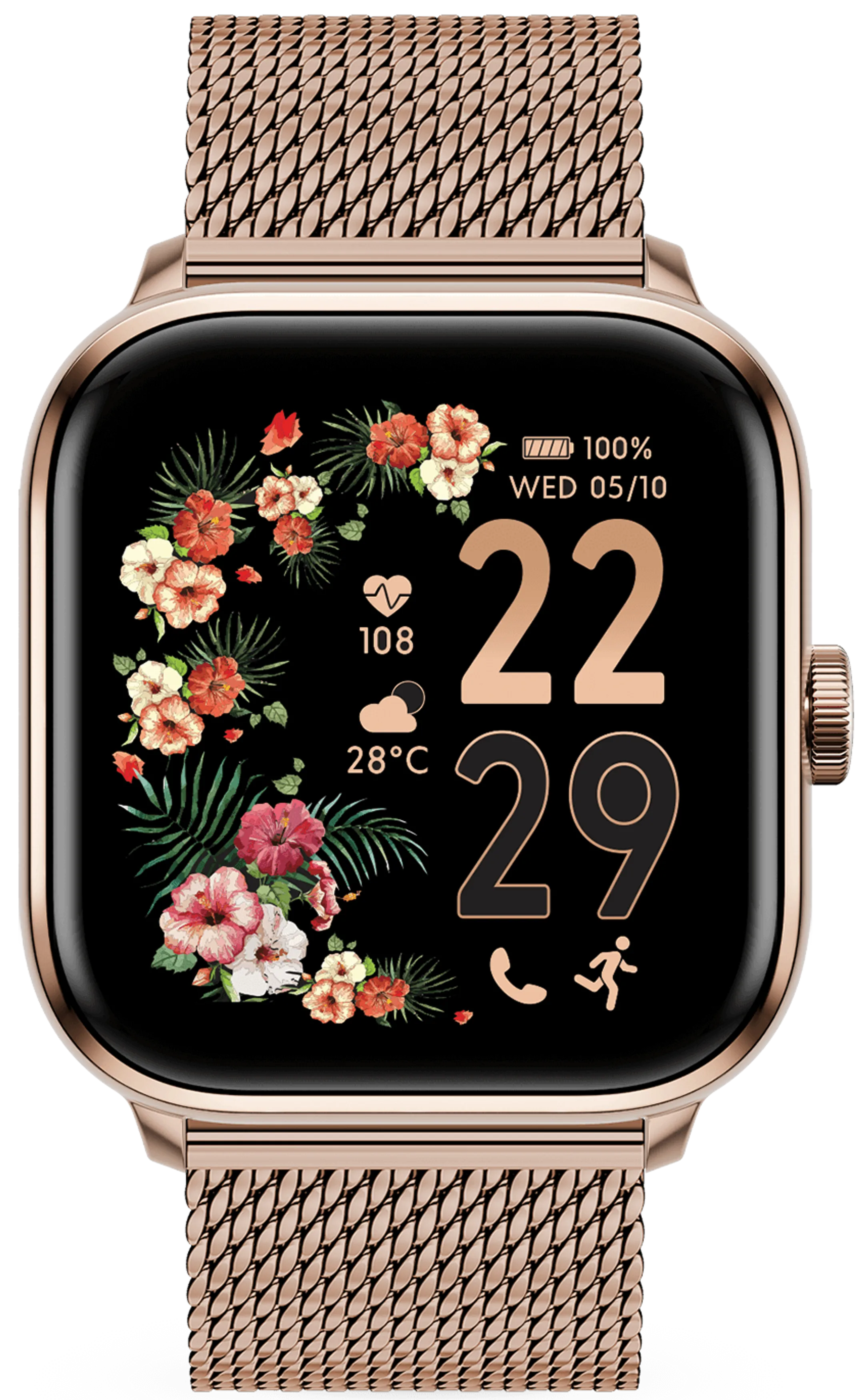 Smartwatch Ice Smart 2.0 Quadrat 1.70 - Rose-Gold Milanese