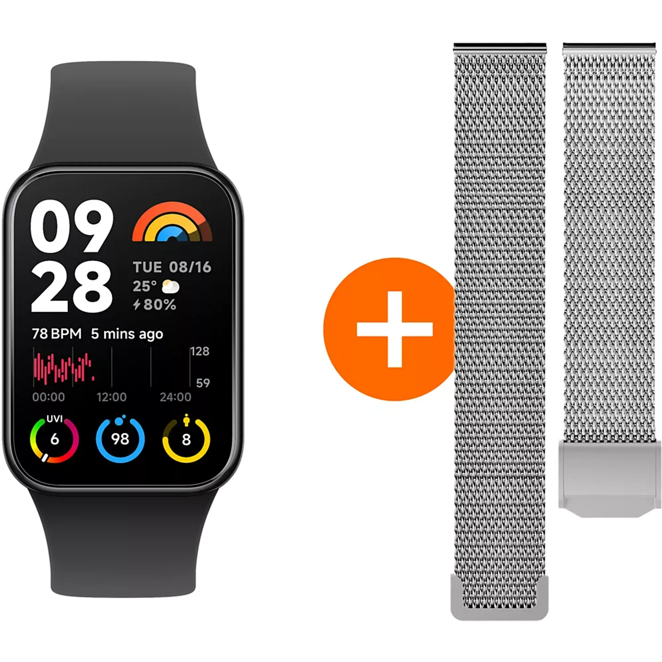 Smartwatch Mi Band 8 Pro + Bracelet maille Milano