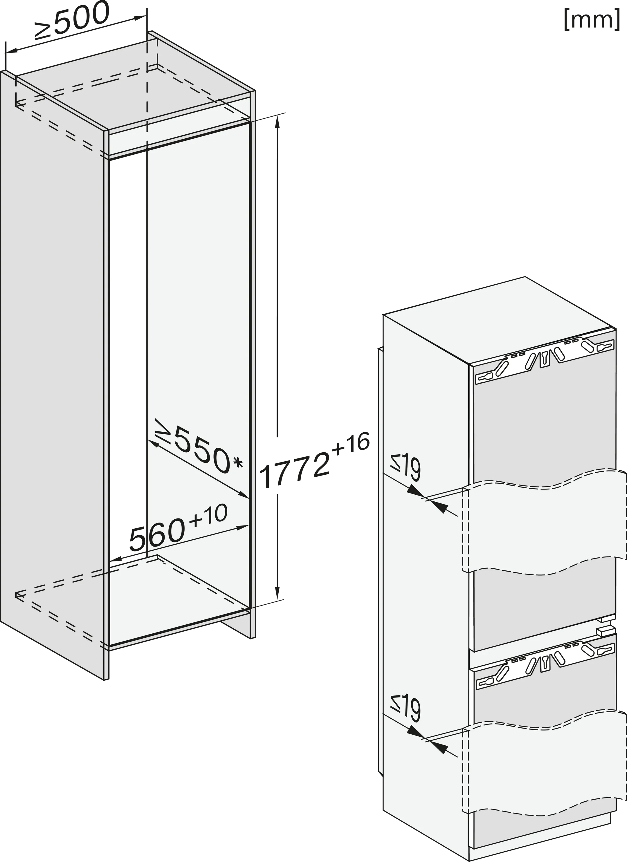 Miele Combi frigo congélateur encastrable DynaCool KFN 7734 E image