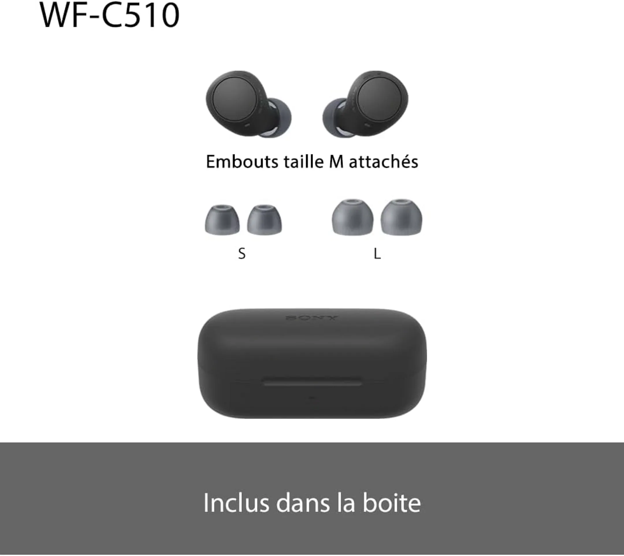 Sony Écouteurs sans fil WF-C510 - Noir image