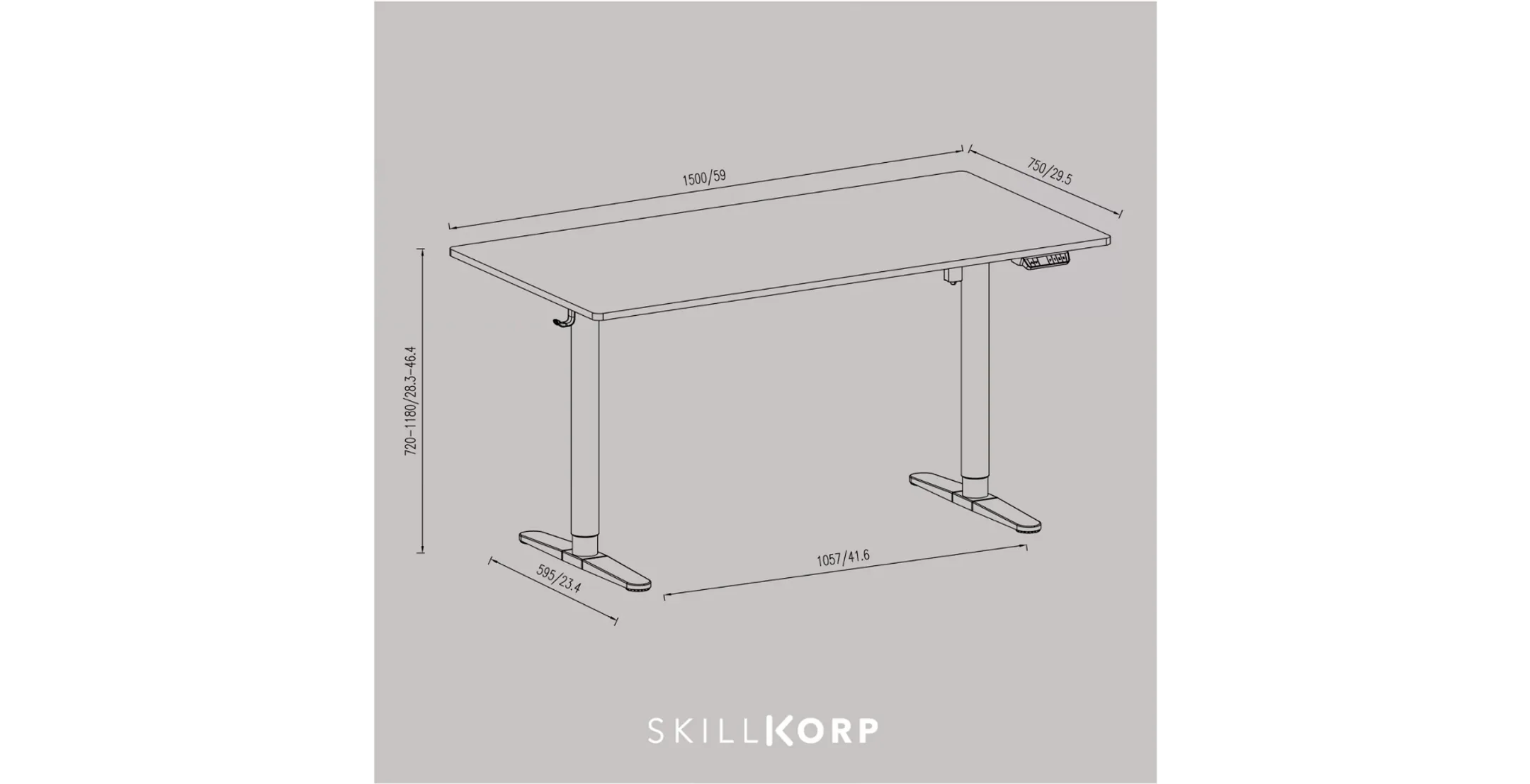 Skillkorp Motorized desk D15M - White image