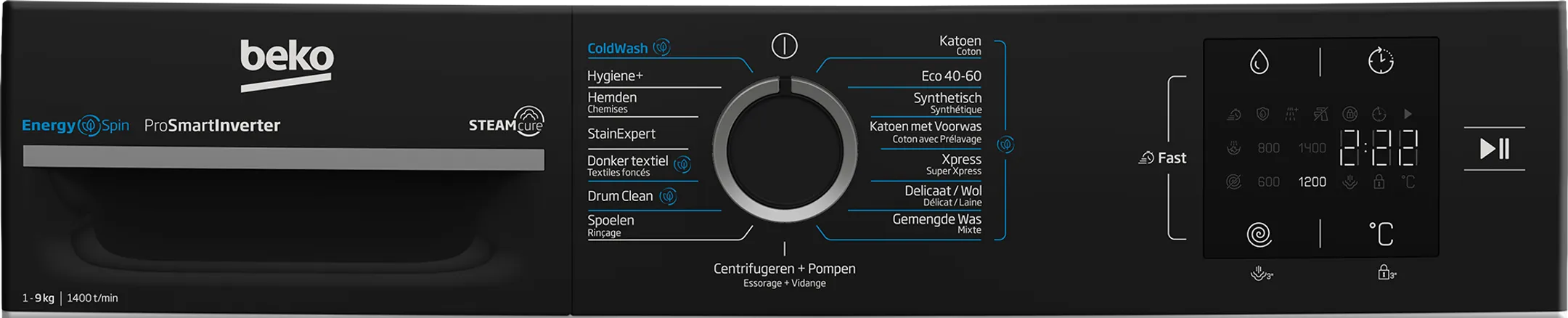 Beko Washing machine EnergySpin BM3WFT3941B image
