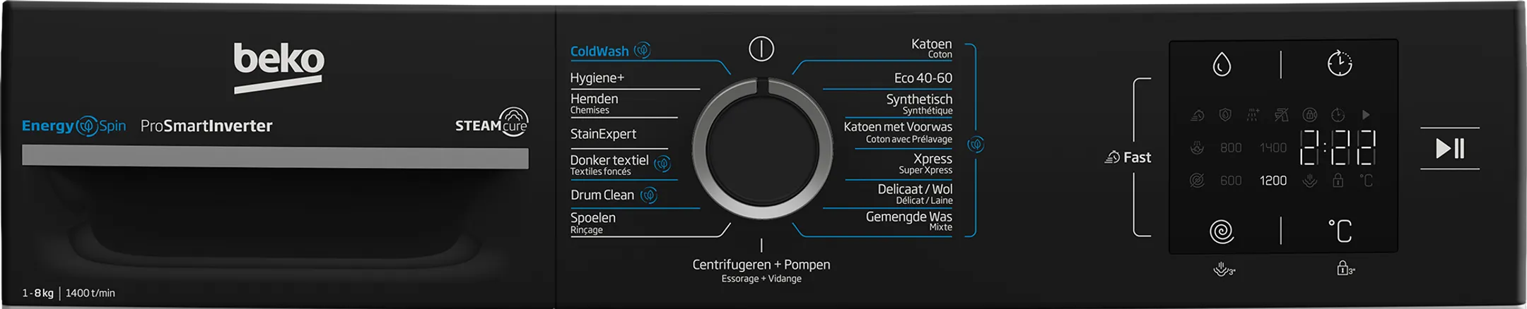 Beko Washing machine EnergySpin BM3WFT3841B image