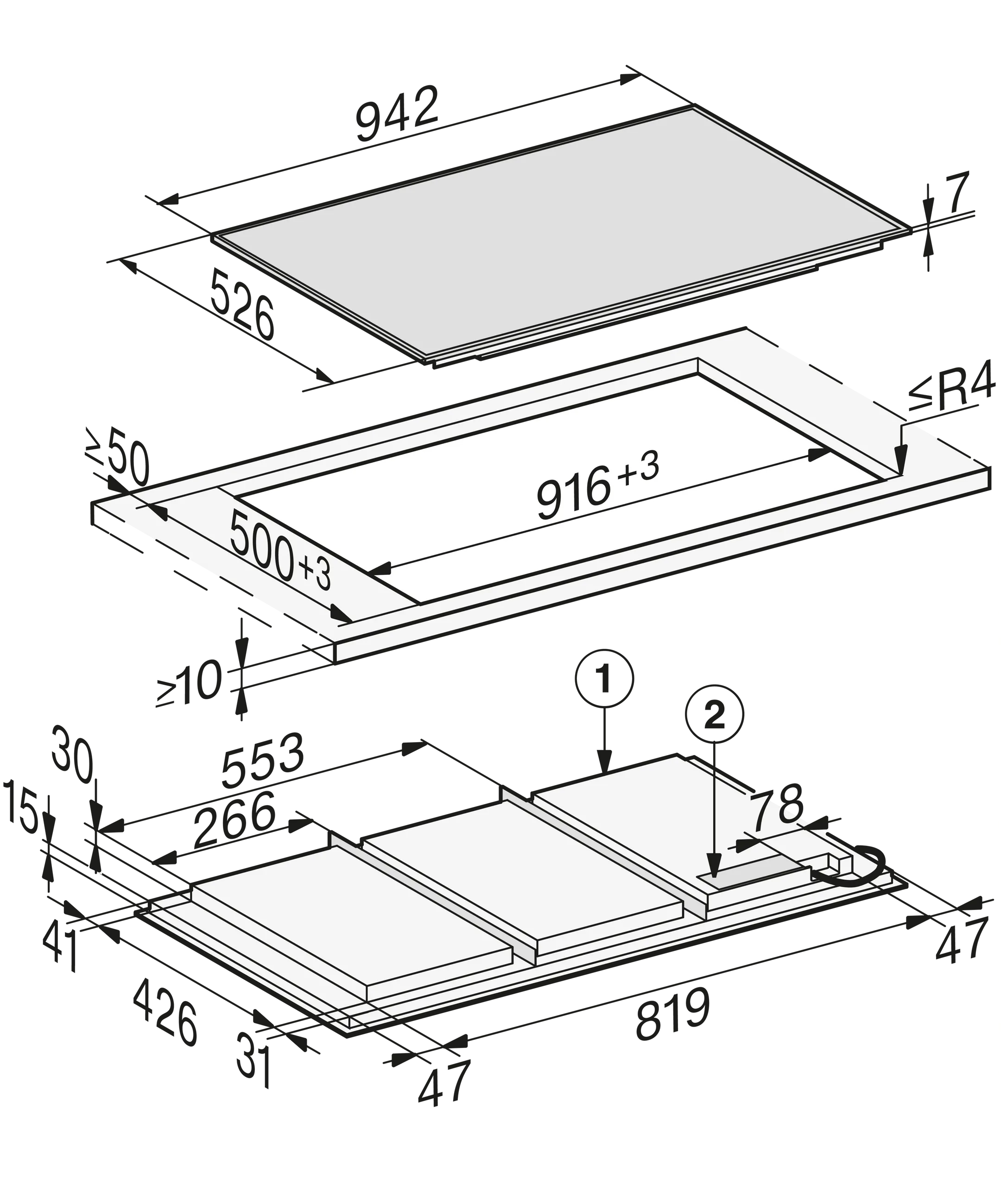 Miele Table induction Full Flex KM 7697 FR image