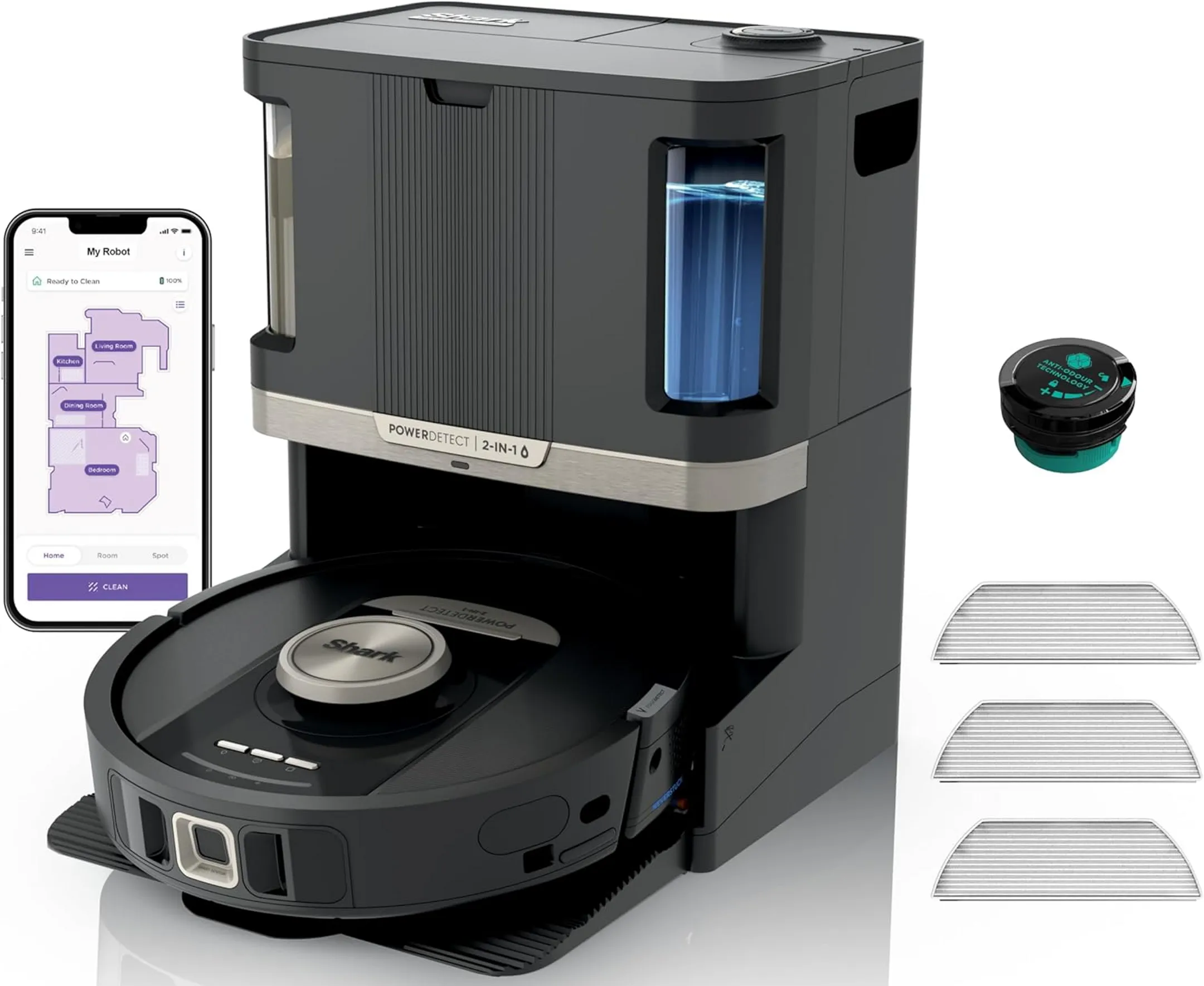 Shark Robot vacuum cleaner Powerdetect NeverTouch Pro RV2800ZEEU - Black image