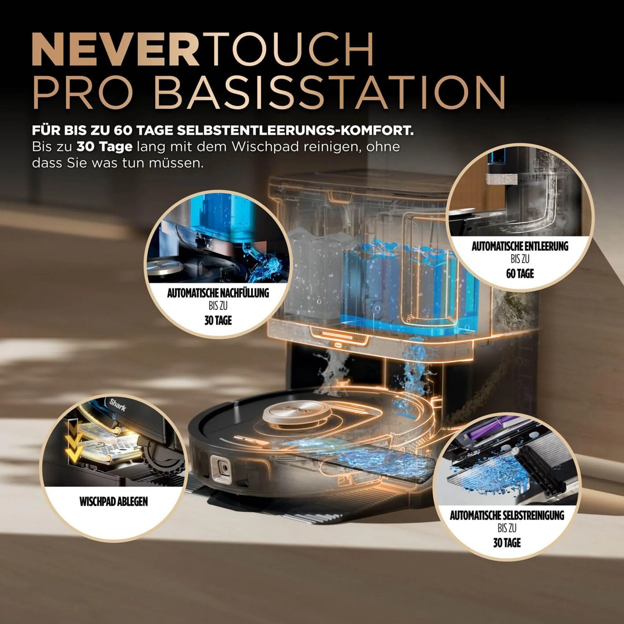 Shark Staubsauger-Waschroboter Powerdetect NeverTouch Pro RV2800ZEEU - Schwarz image