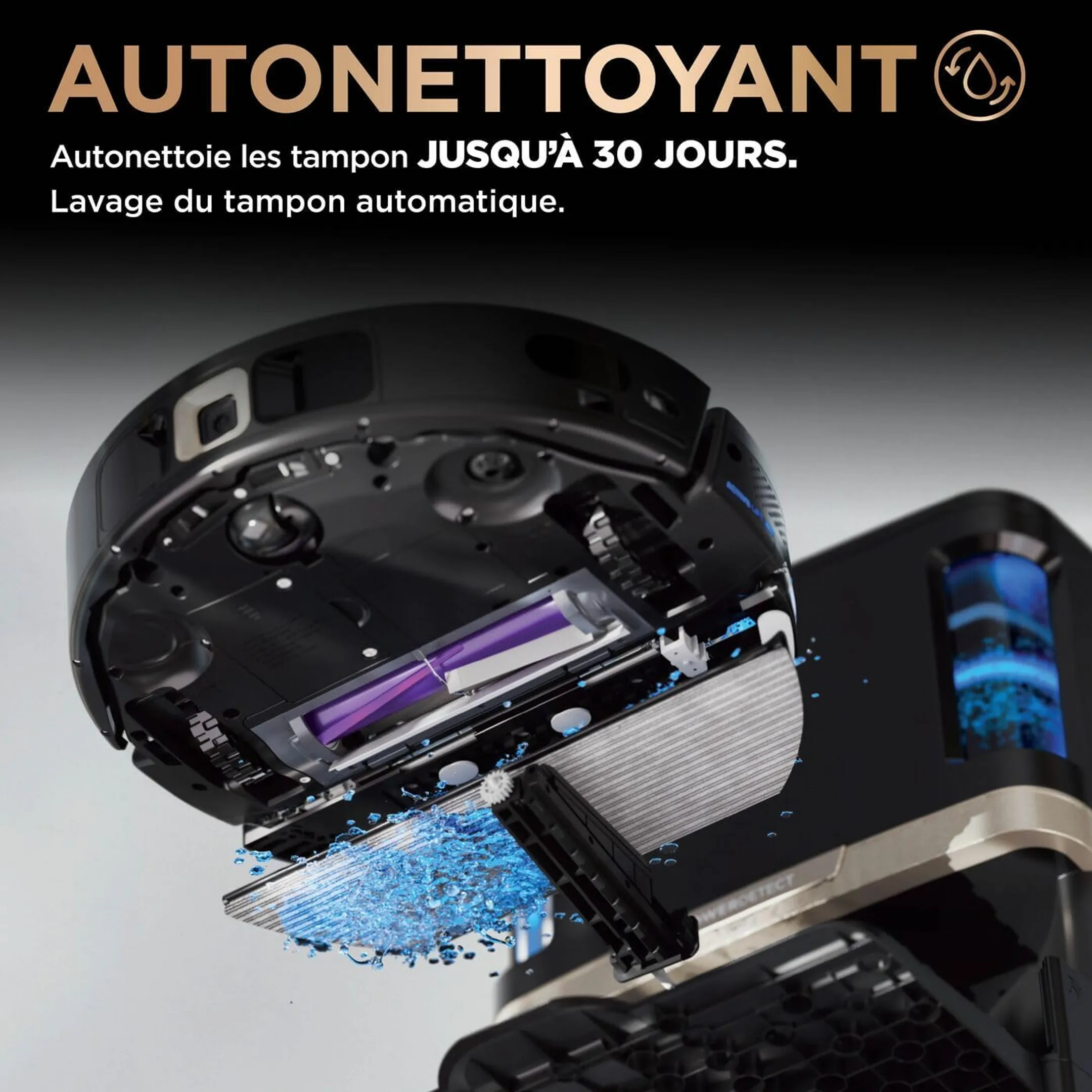 Shark Robot aspirateur laveur Powerdetect NeverTouch Pro RV2800ZEEU - Noir image