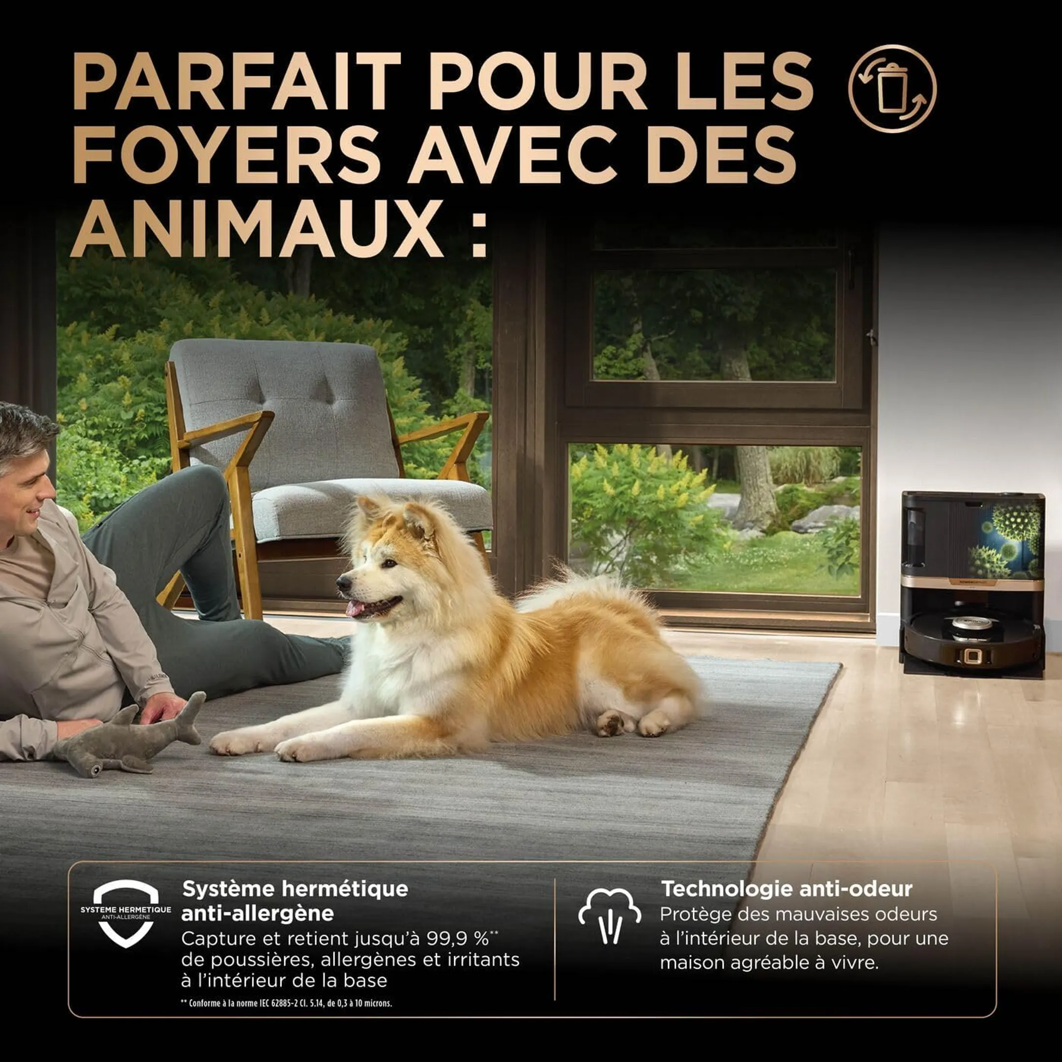 Shark Robot aspirateur laveur Powerdetect NeverTouch Pro RV2800ZEEU - Noir image