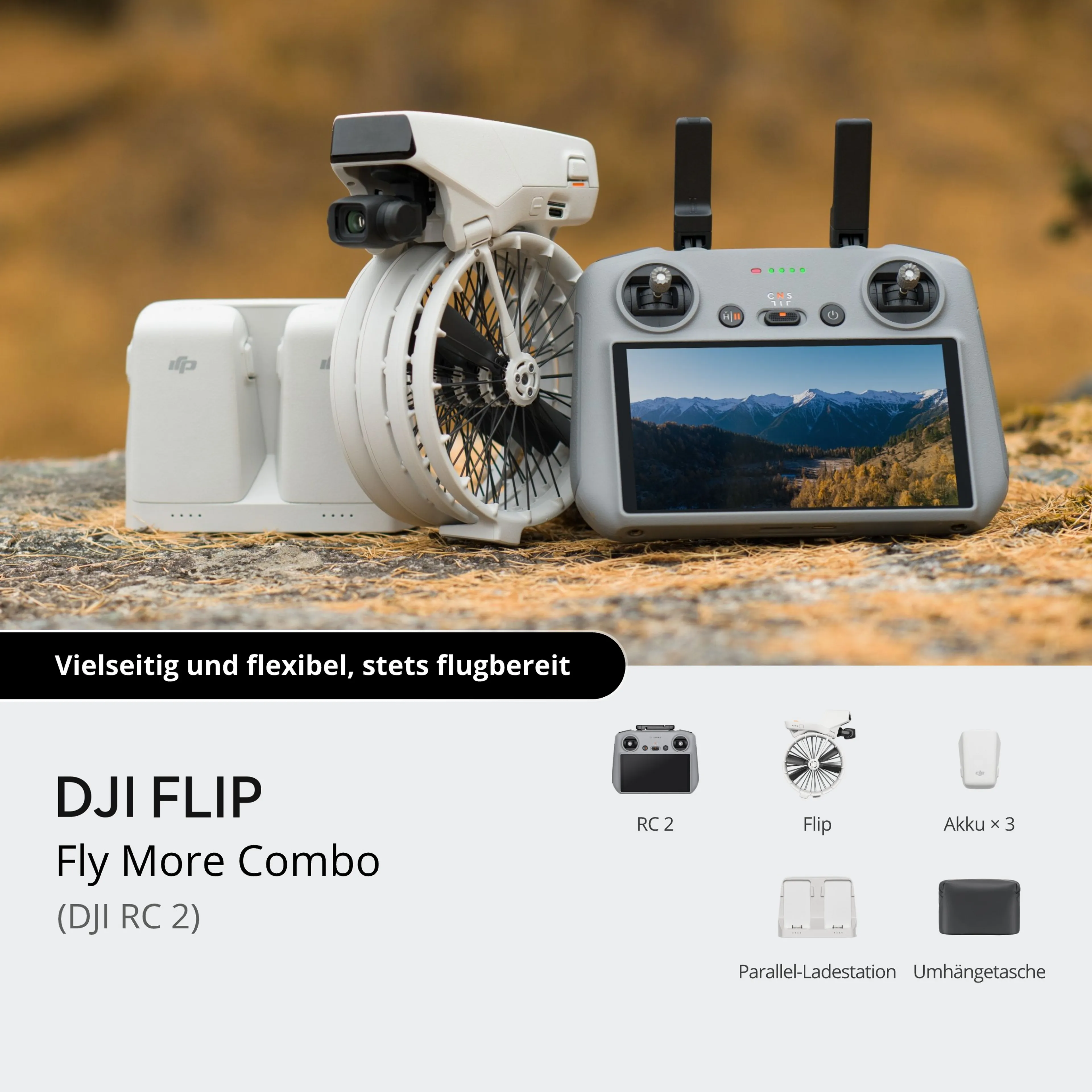 DJI Drohne Flip Fly More Bundle mit Fernbedienung RC 2 image