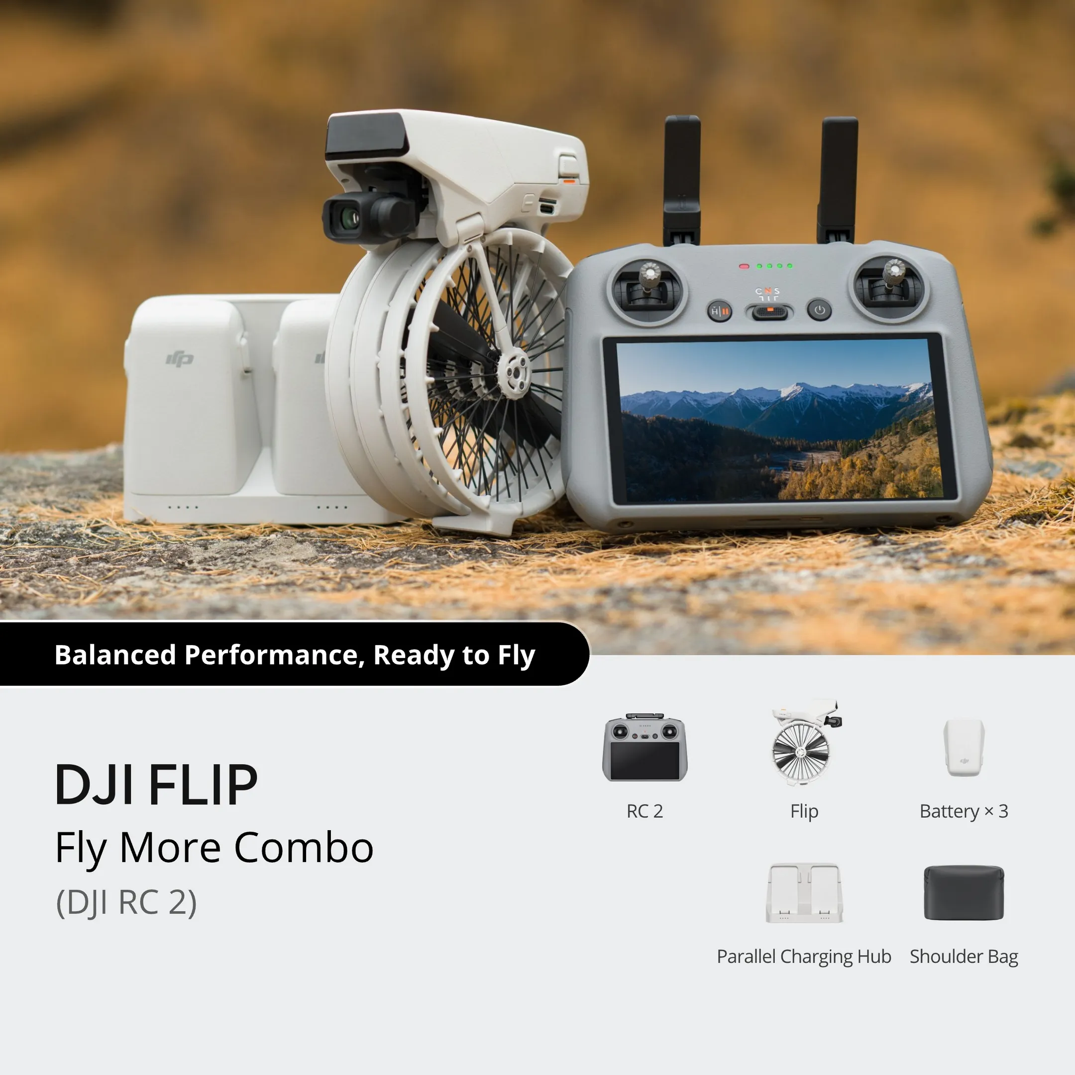 DJI Drone Flip Fly More Bundle with RC 2 remote control image