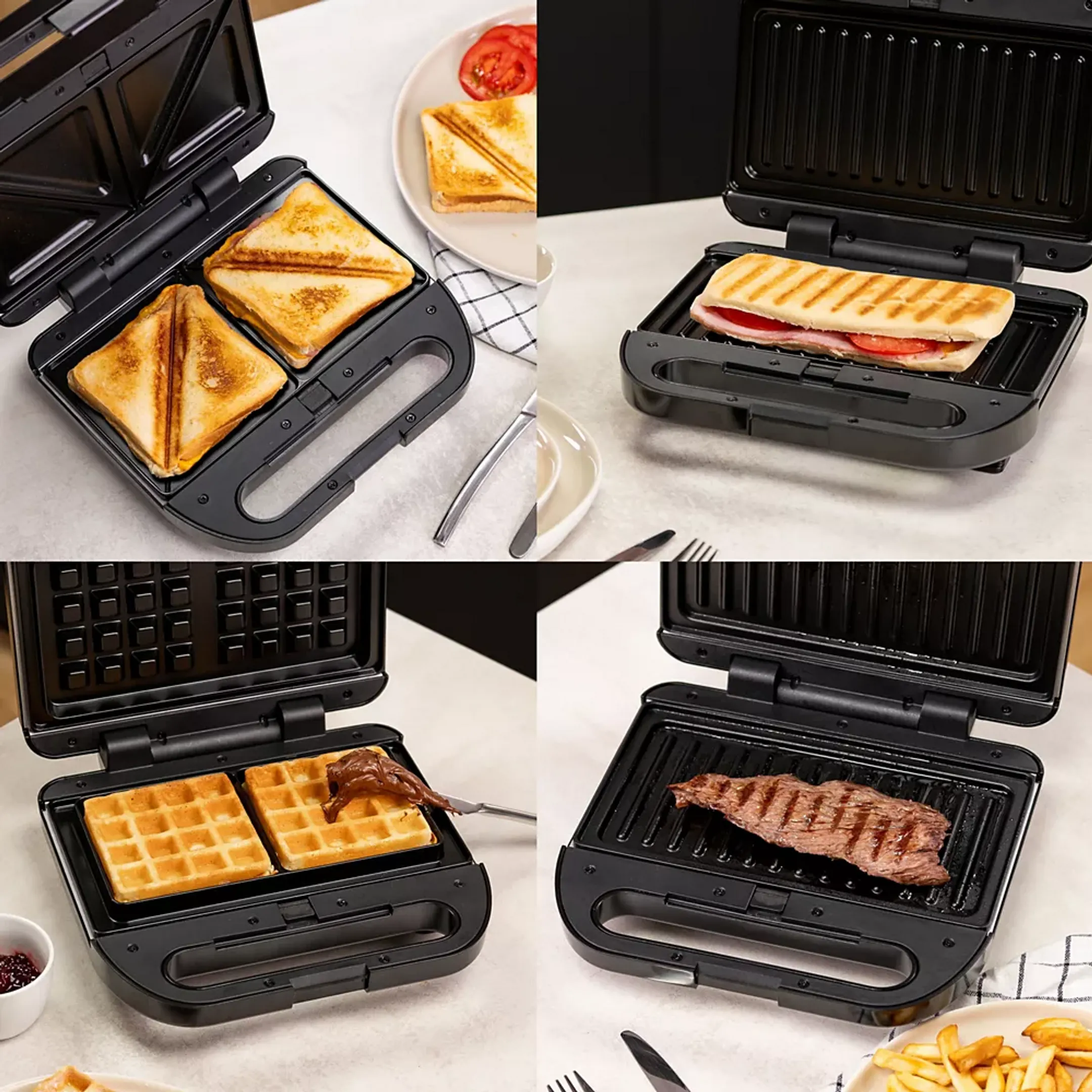 ESSENTIEL-B Croque waffle maker, grill ESWM2 - Black image