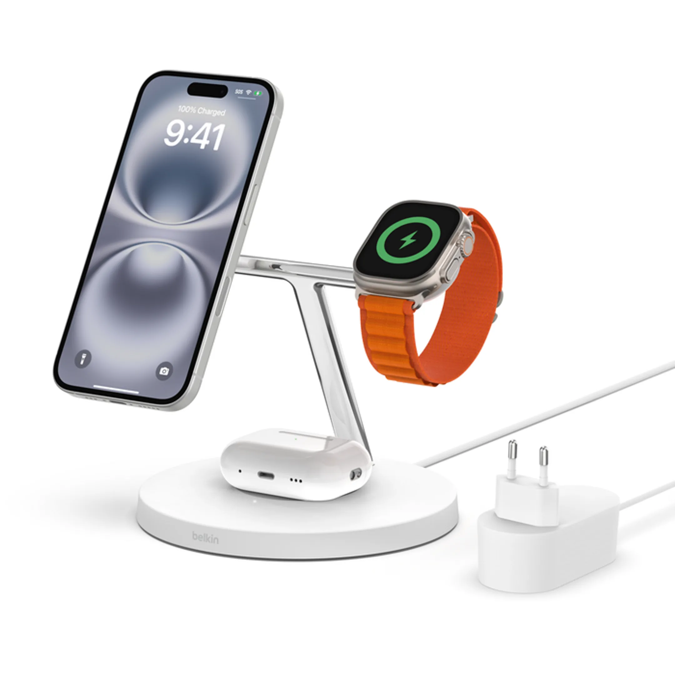 Belkin Station de charge magnétique 3-en-1 BoostCharge Pro (15 W) - Blanc image