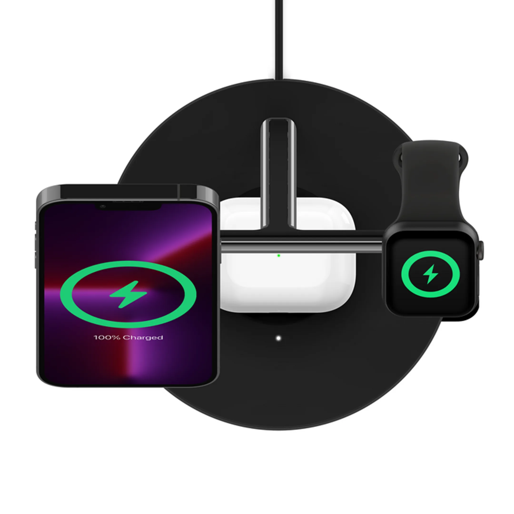 Belkin 3-in-1 magnetic charging station BoostCharge Pro (15 W) - Black image