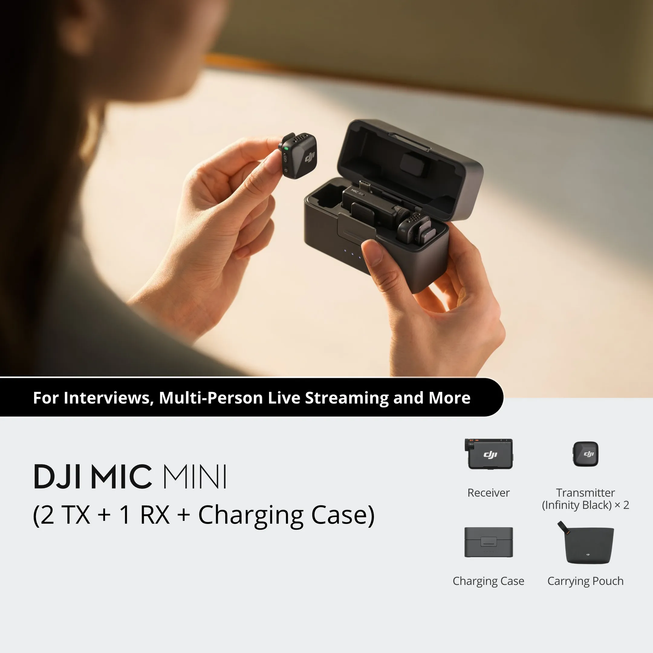 DJI Microphone Mic Mini - 2 TX + 1 RX + Charging box image