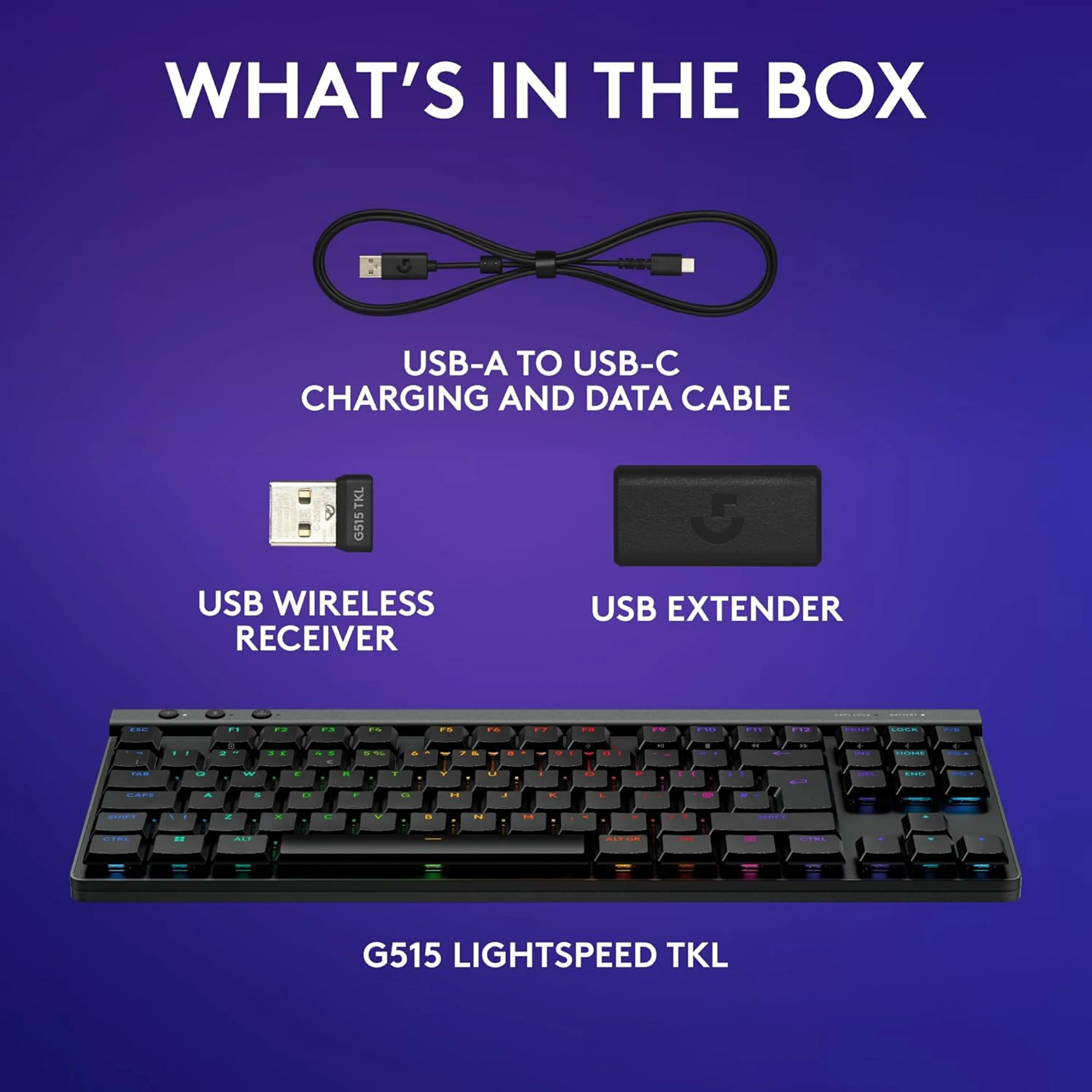 Logitech Wireless Gaming Keyboard G515 Lightspeed TKL - AZERTY - Black image