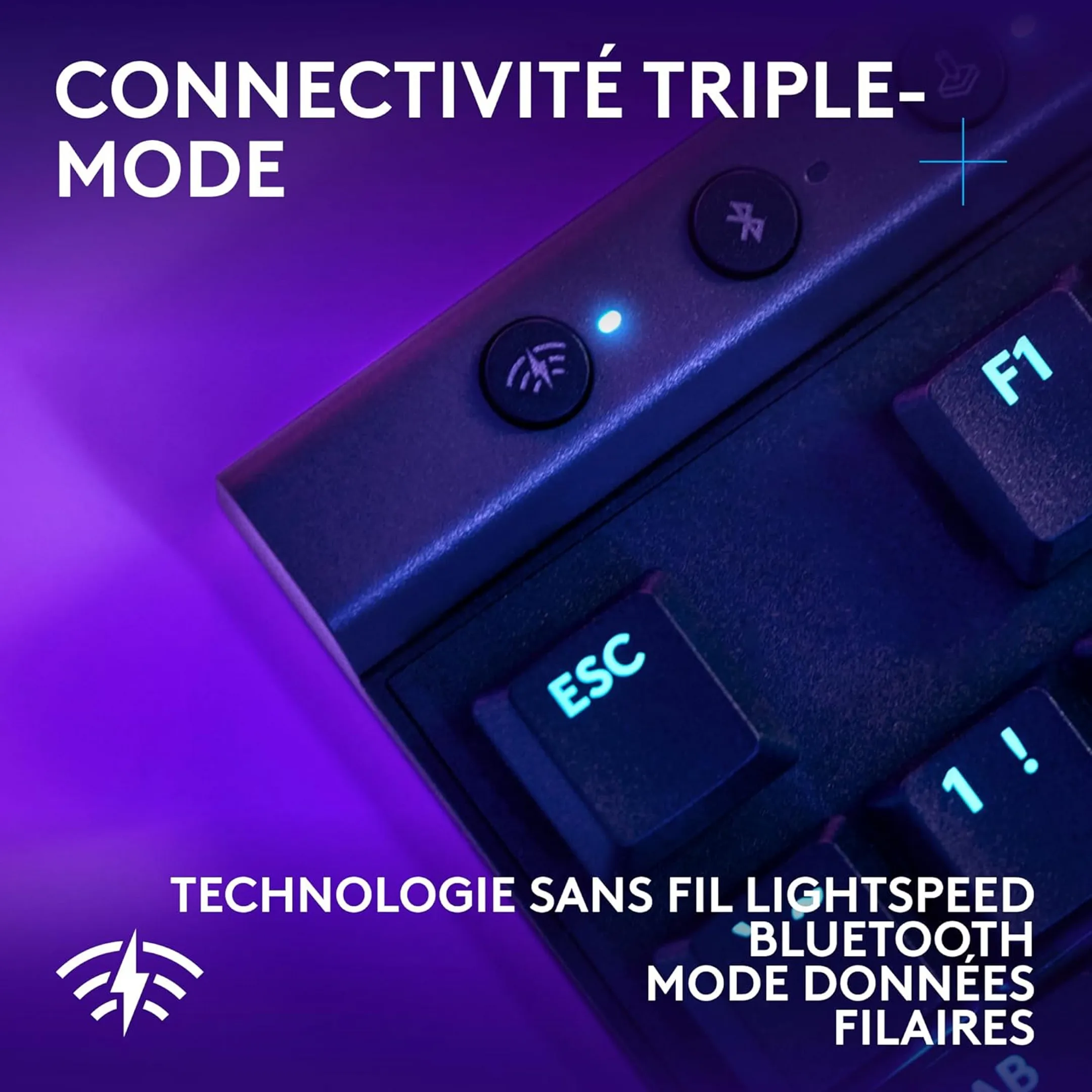 Logitech Clavier gaming sans fil G515 Lightspeed TKL - QWERTZ - Noir image
