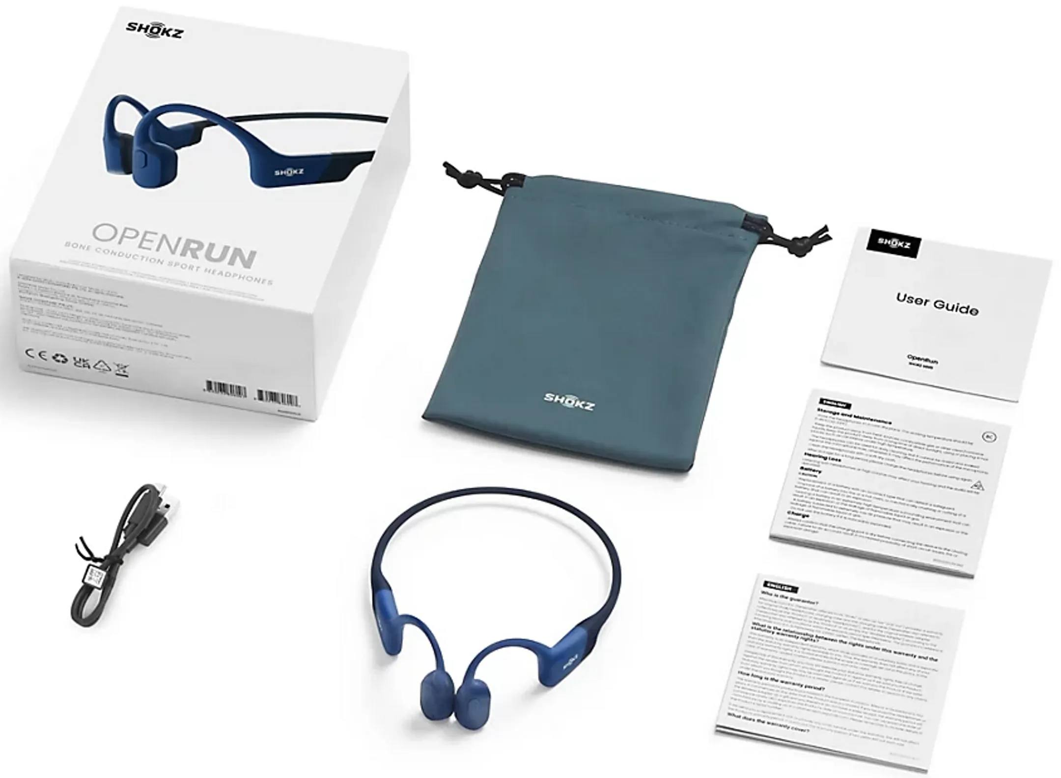 Shokz Ecouteurs sans fil à conduction osseuse OpenRun - Bleu image