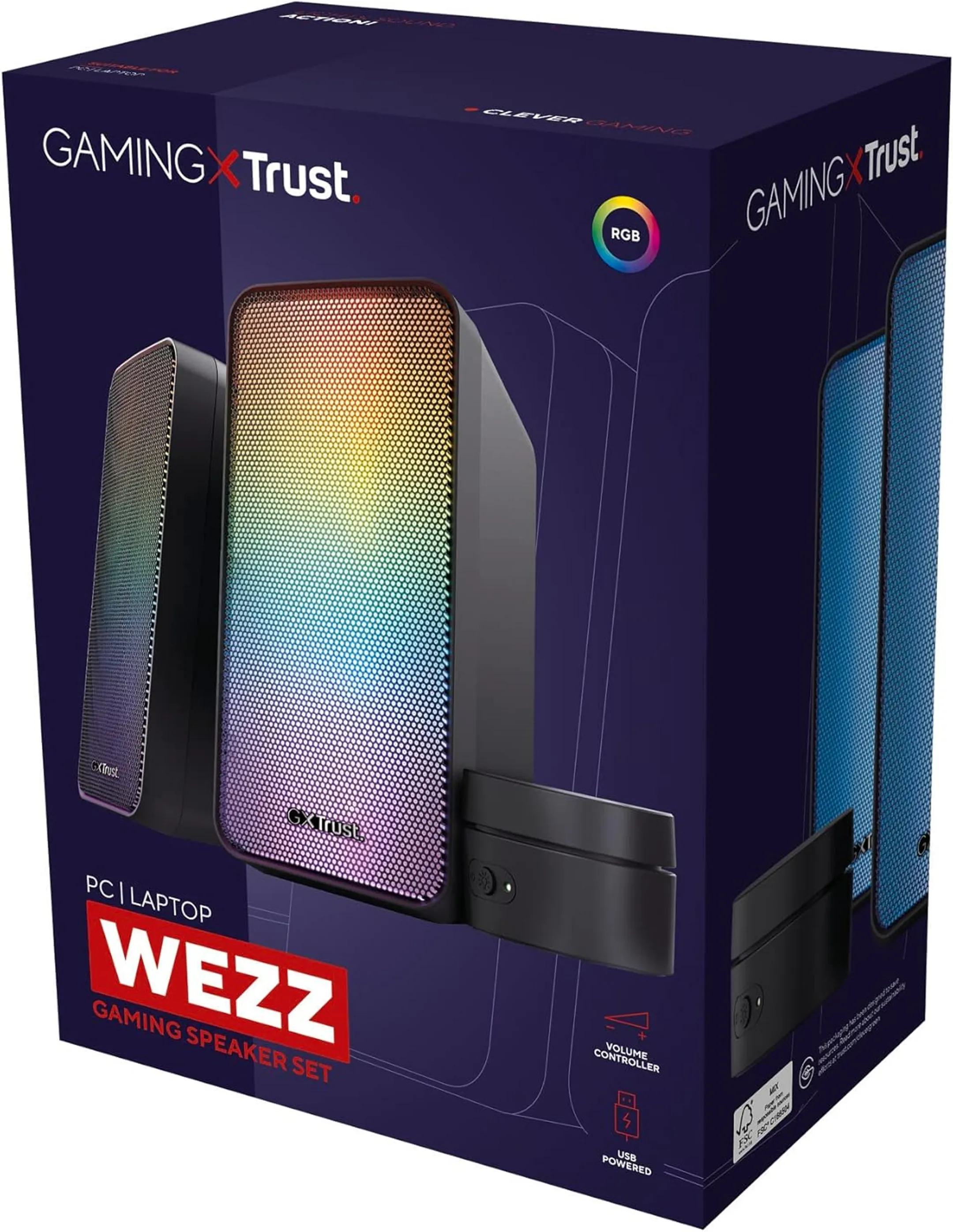 Trust Gaming Speakers GXT 611 Wezz RGB - Black image