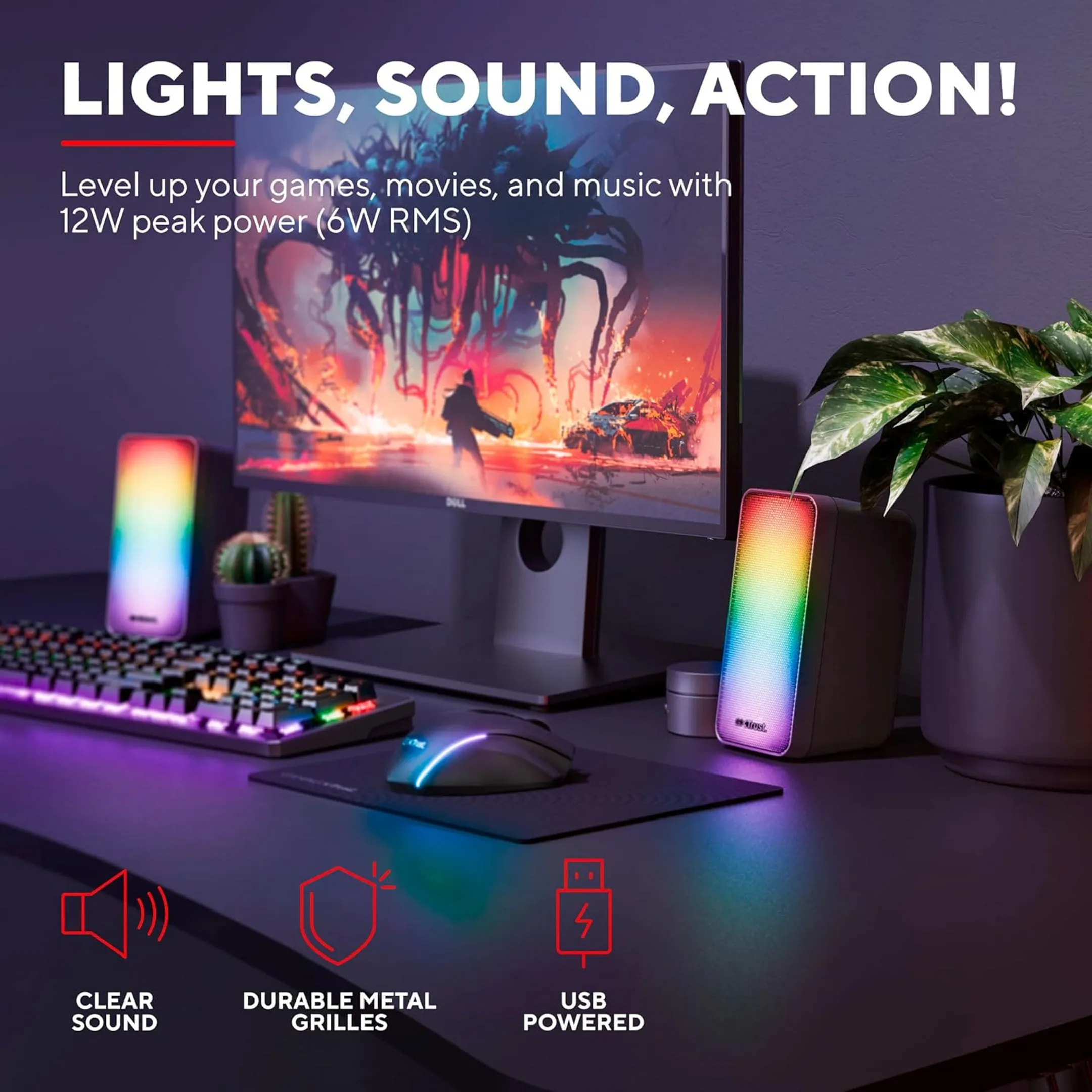 Trust Gaming Speakers GXT 611 Wezz RGB - Black image