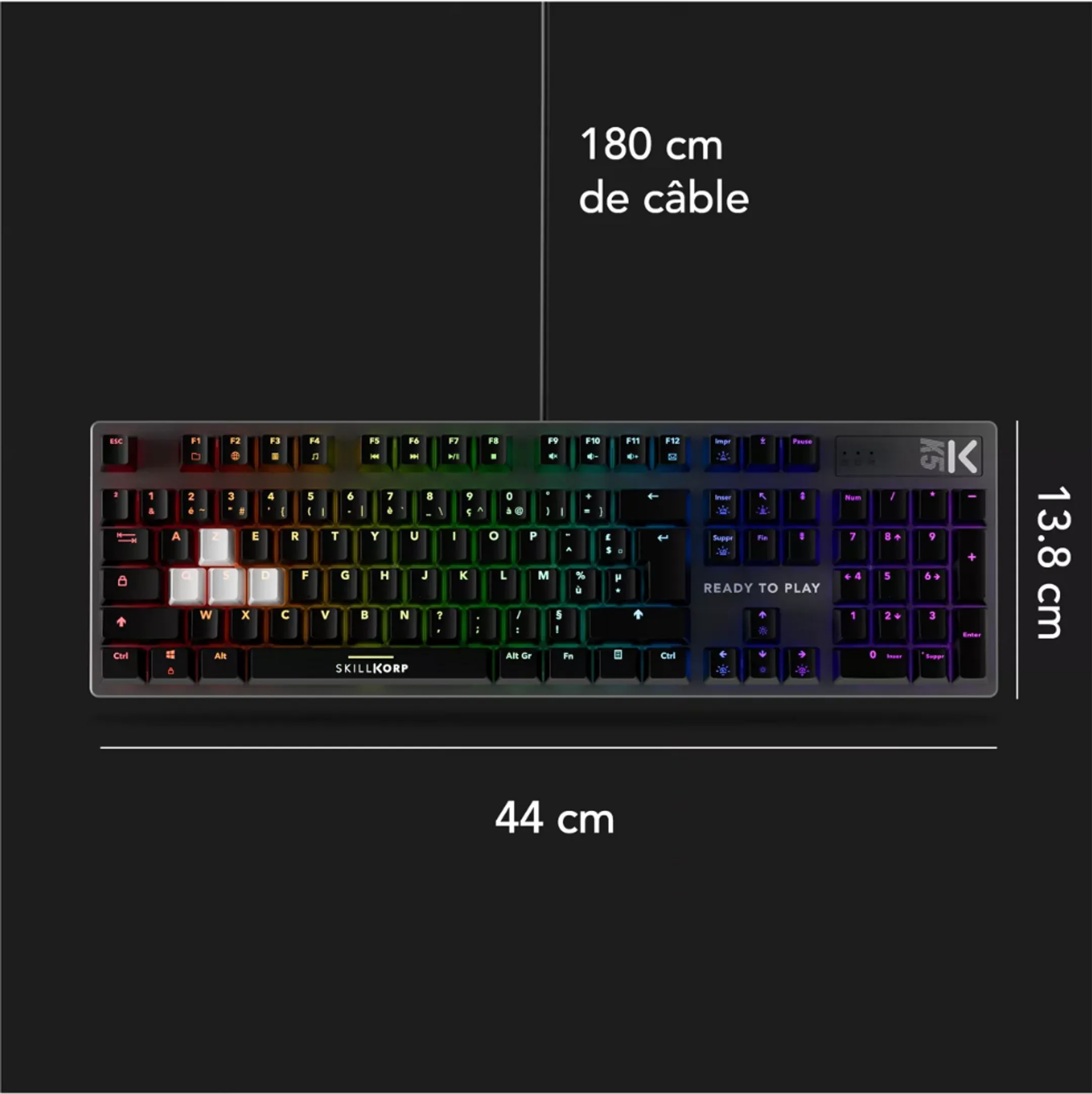 Skillkorp Gaming keyboard K5 Access - AZERTY - Black image