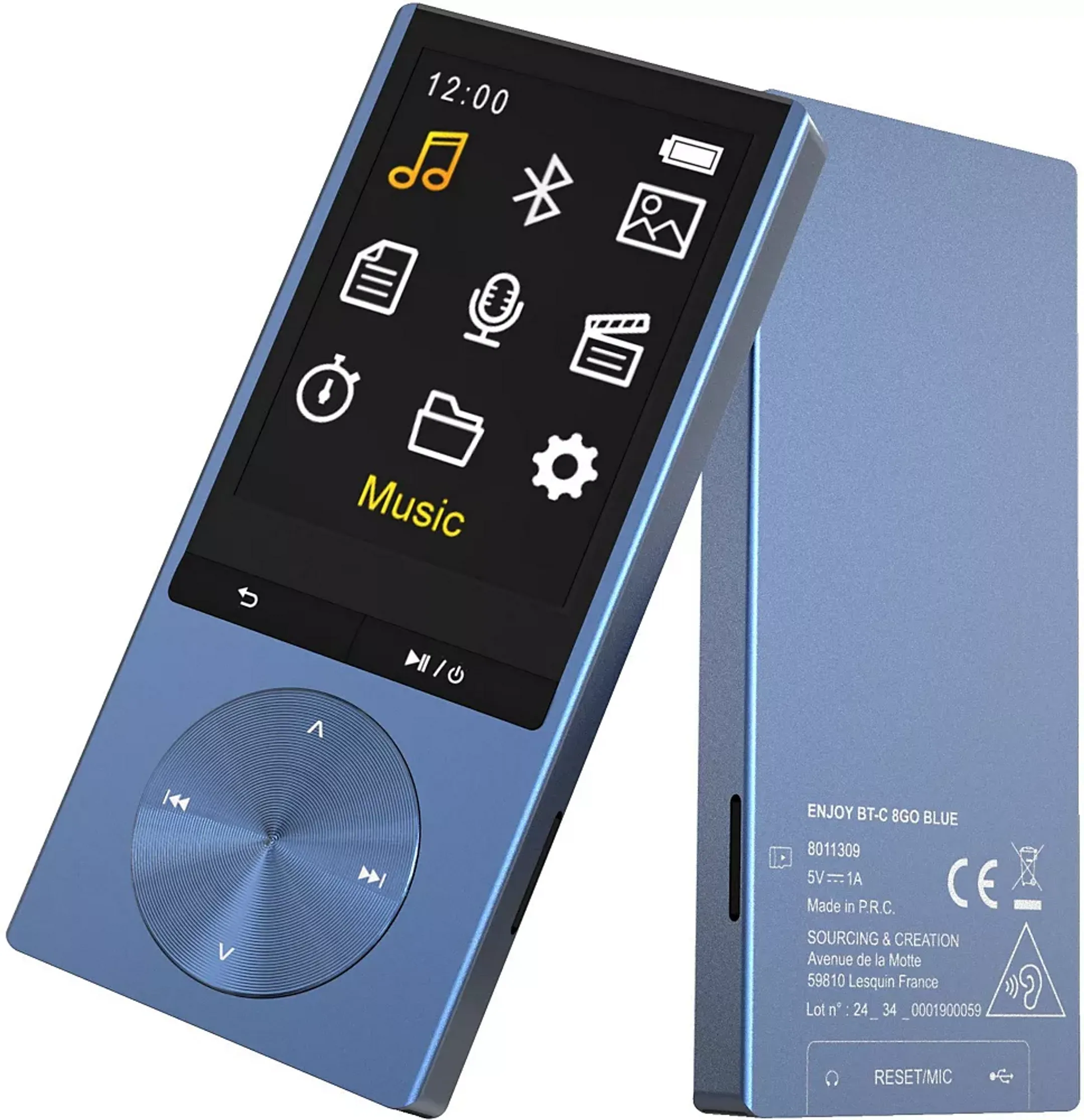 Lecteur MP4 Enjoy BT-C - 8Go - Bleu
