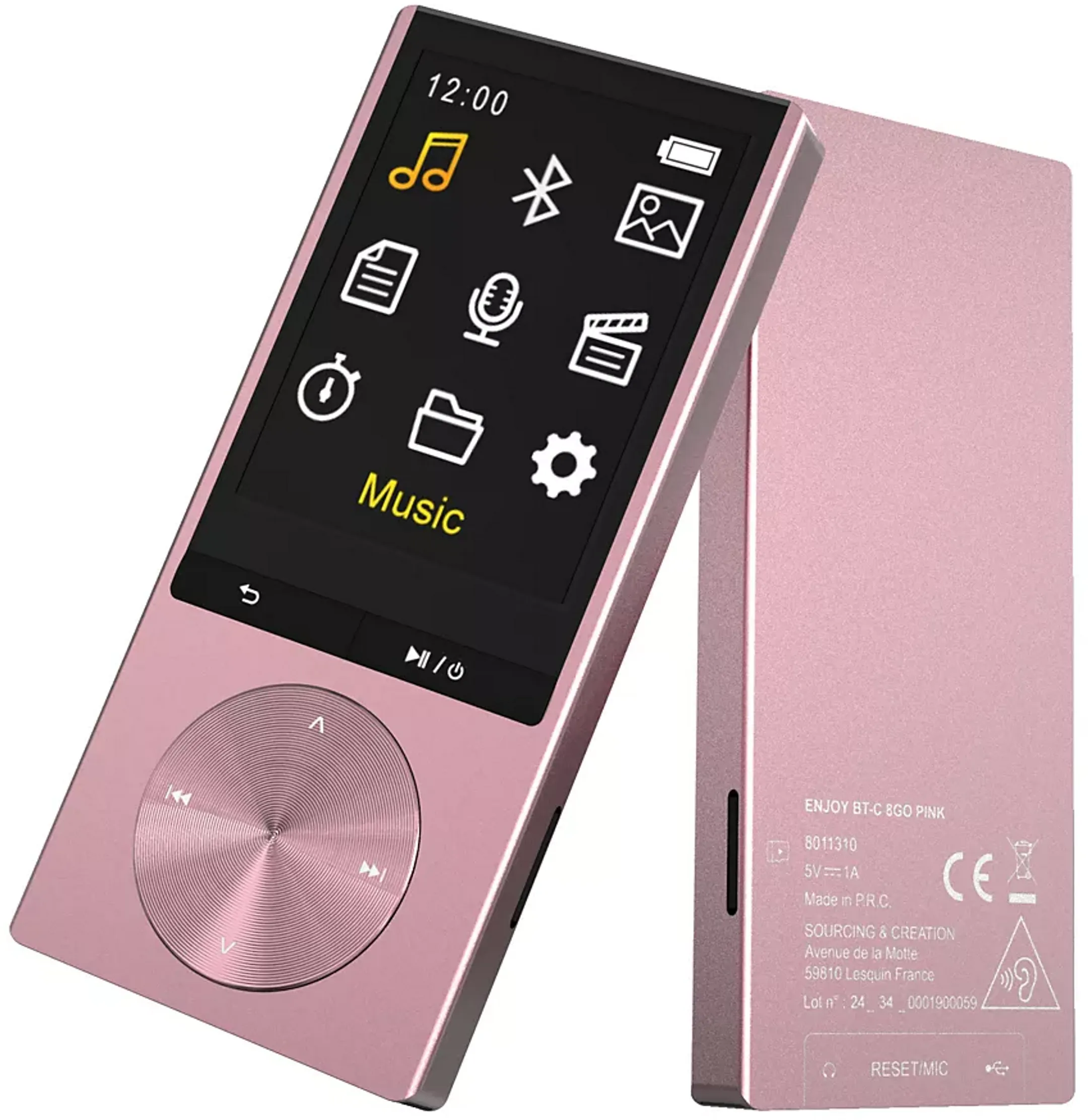 Lecteur MP4 Enjoy BT-C - 8Go - Rose