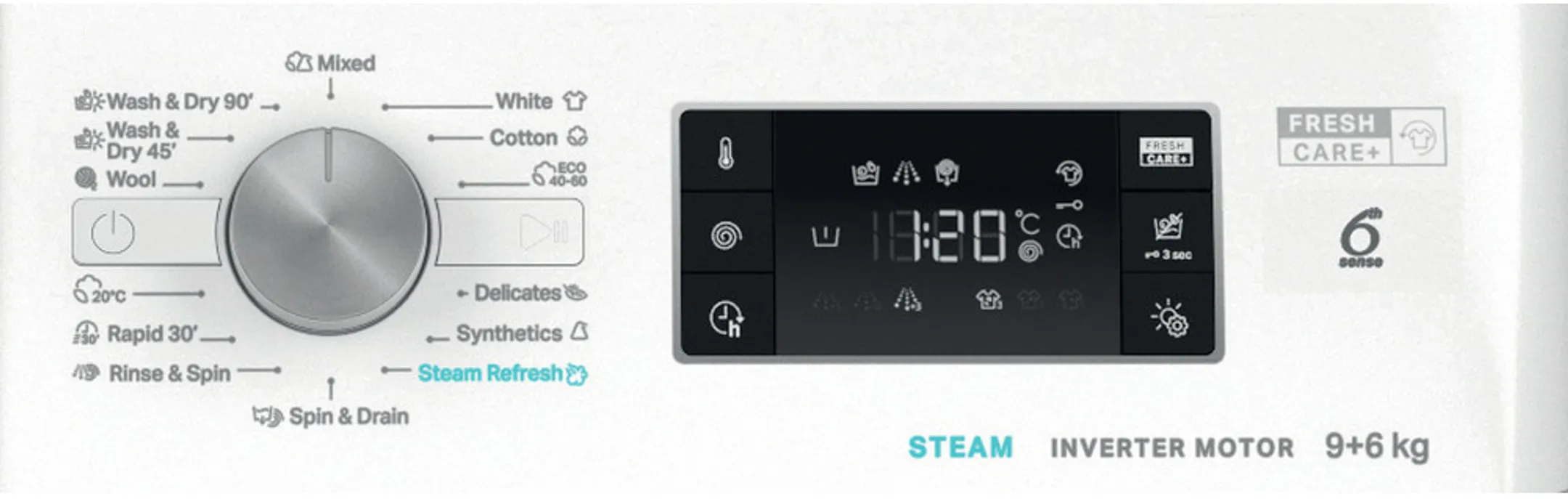 Whirlpool Lave-linge séchant 6Th Sense FFWDB 964489 WV EE image