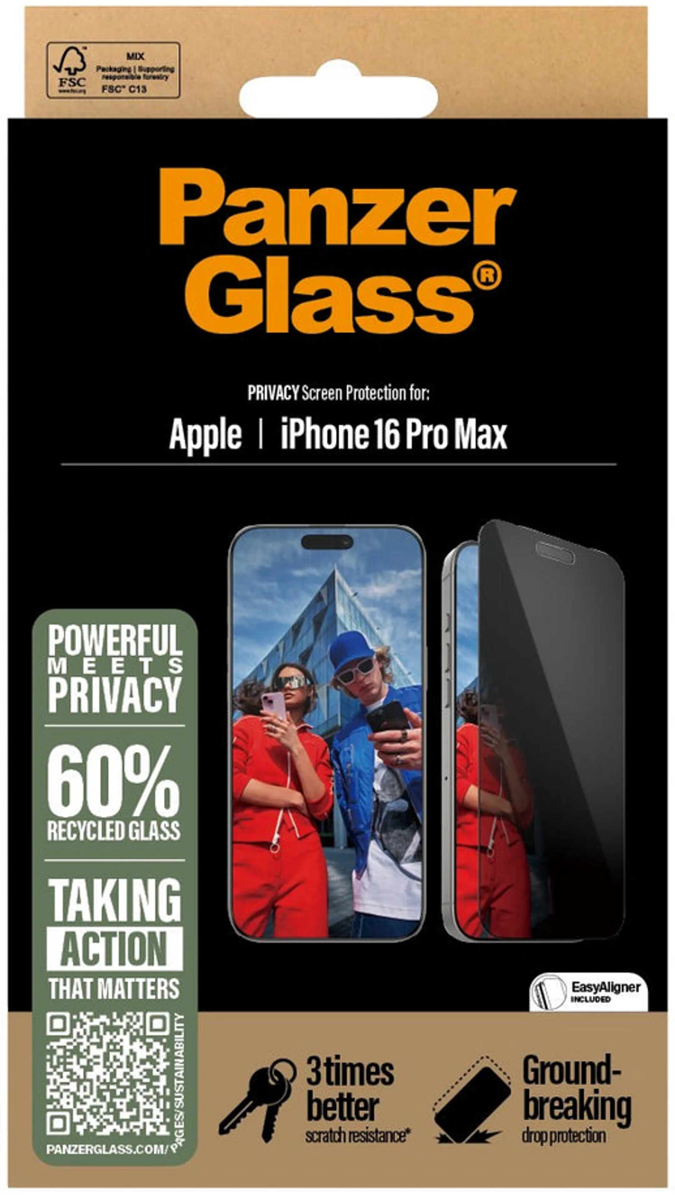 Bundle product Protection écran Privacy pour iPhone 16 Pro Max