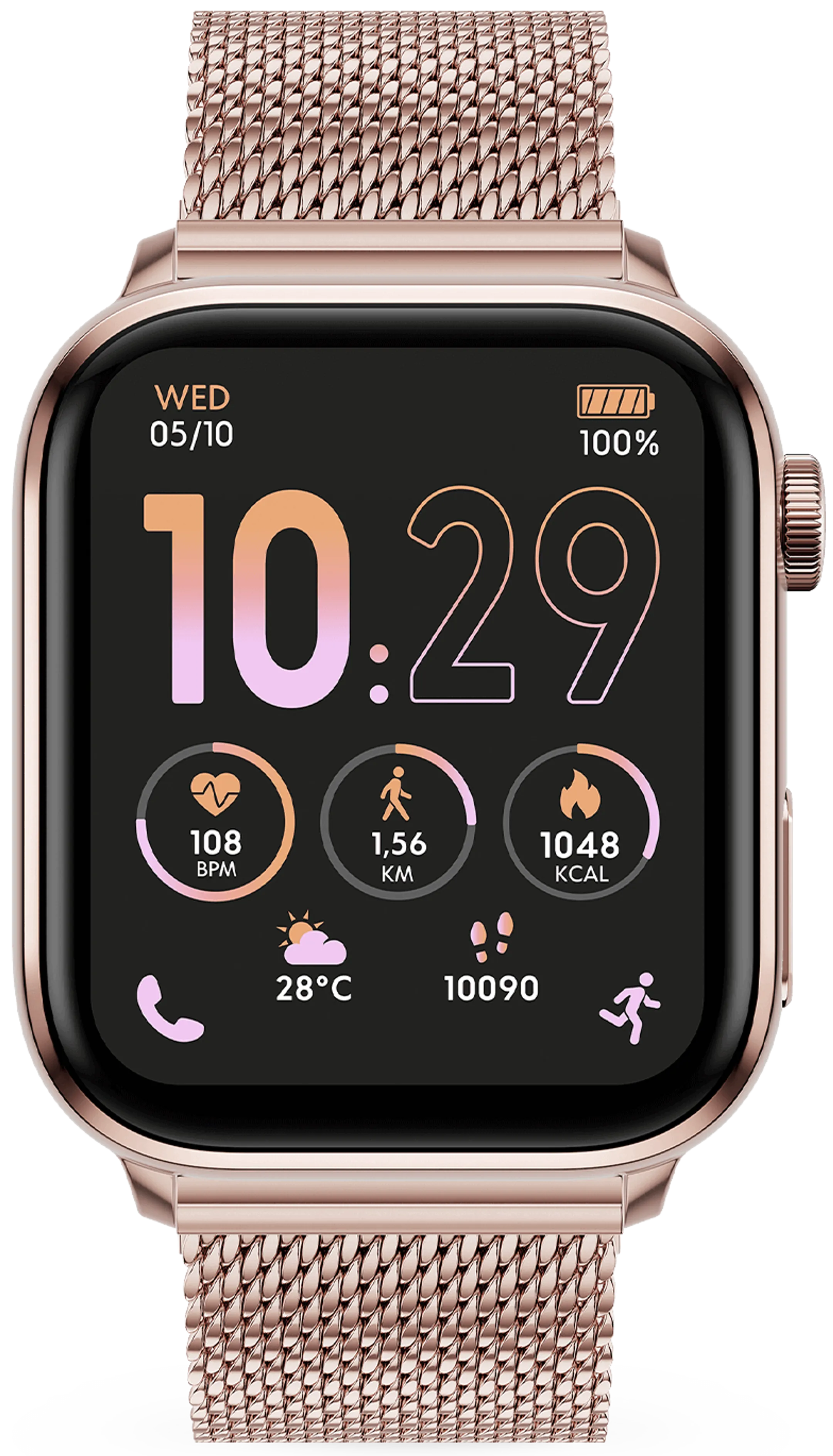 ICE WATCH Smartwatch Ice Smart 3.0 rectangulaire 1.78 - Rose-Gold Milanese image