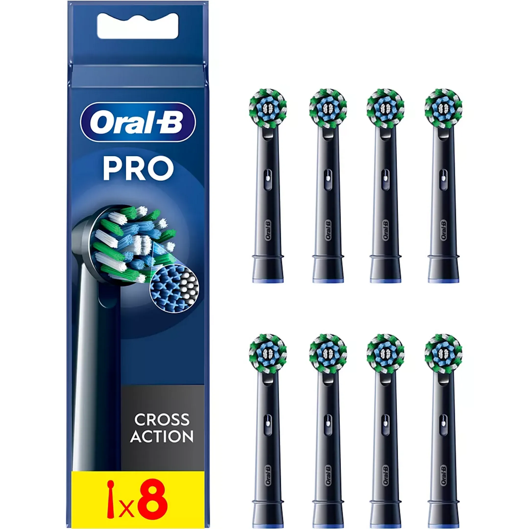 Bürstenkopf Pro Cross Action Black - 8 Stück