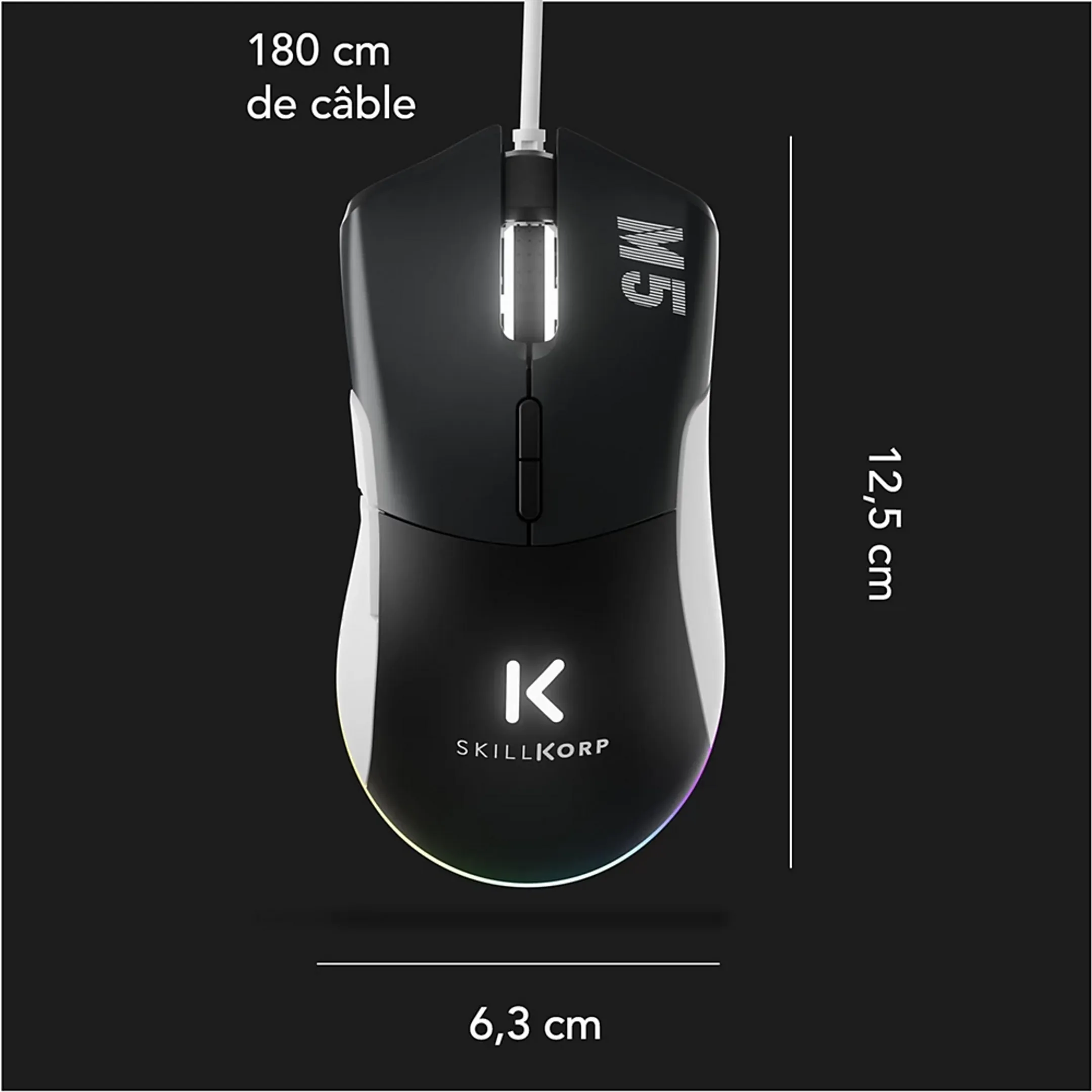 Skillkorp Souris Gaming M5 Eco - Noir image