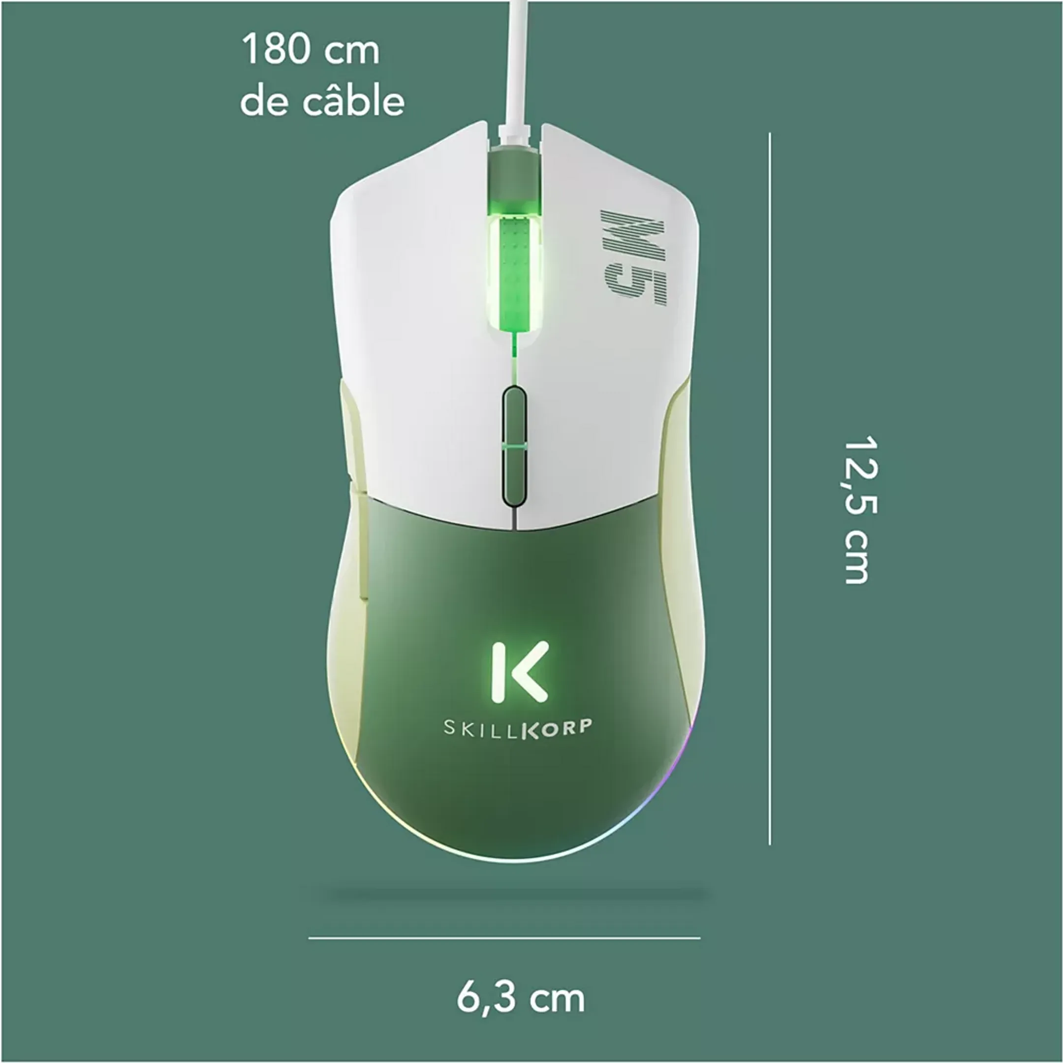 Skillkorp Souris Gaming M5 Eco - Vert image