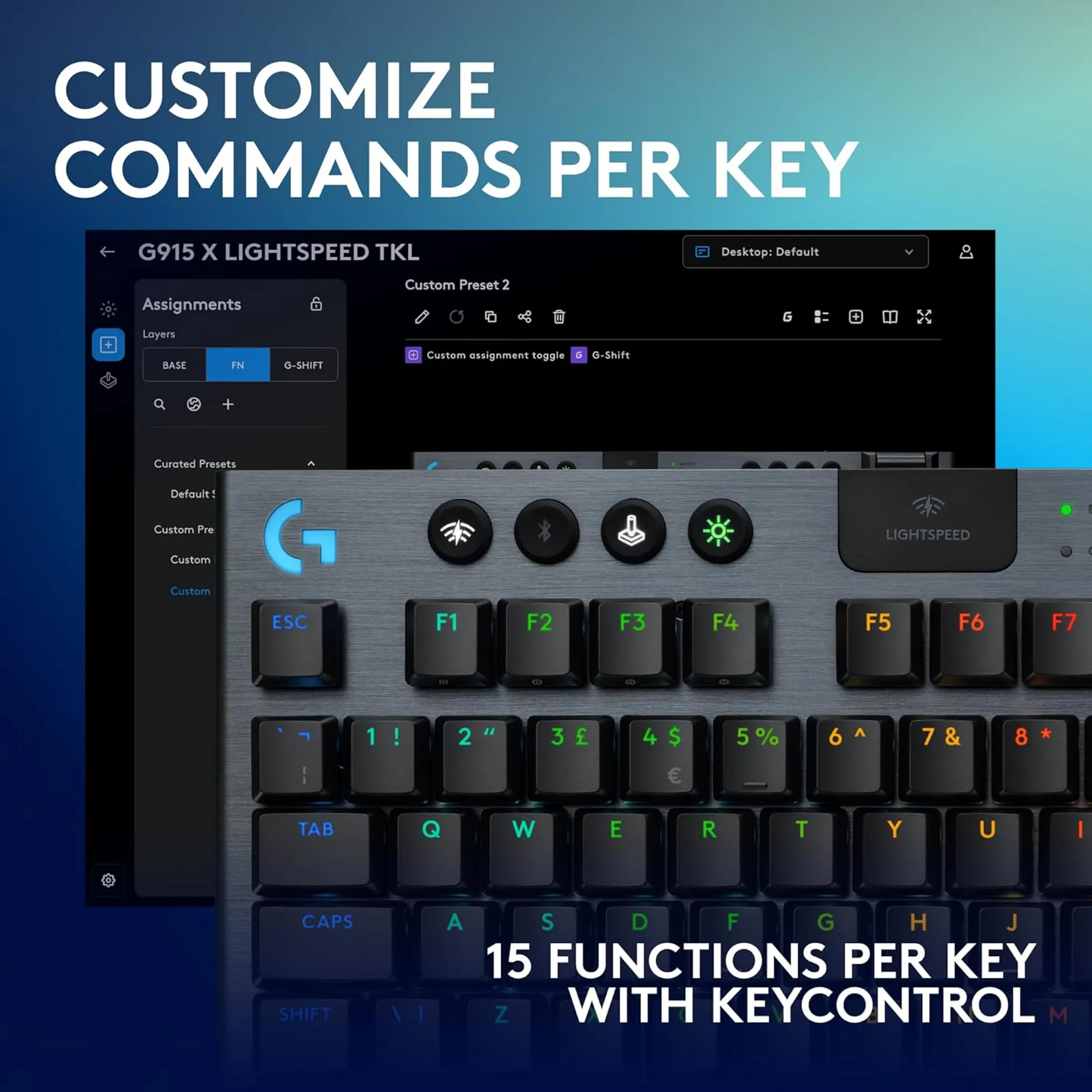 Logitech G Wireless Gaming Keyboard G915X Lightspeed TKL - QWERTZ - Black image