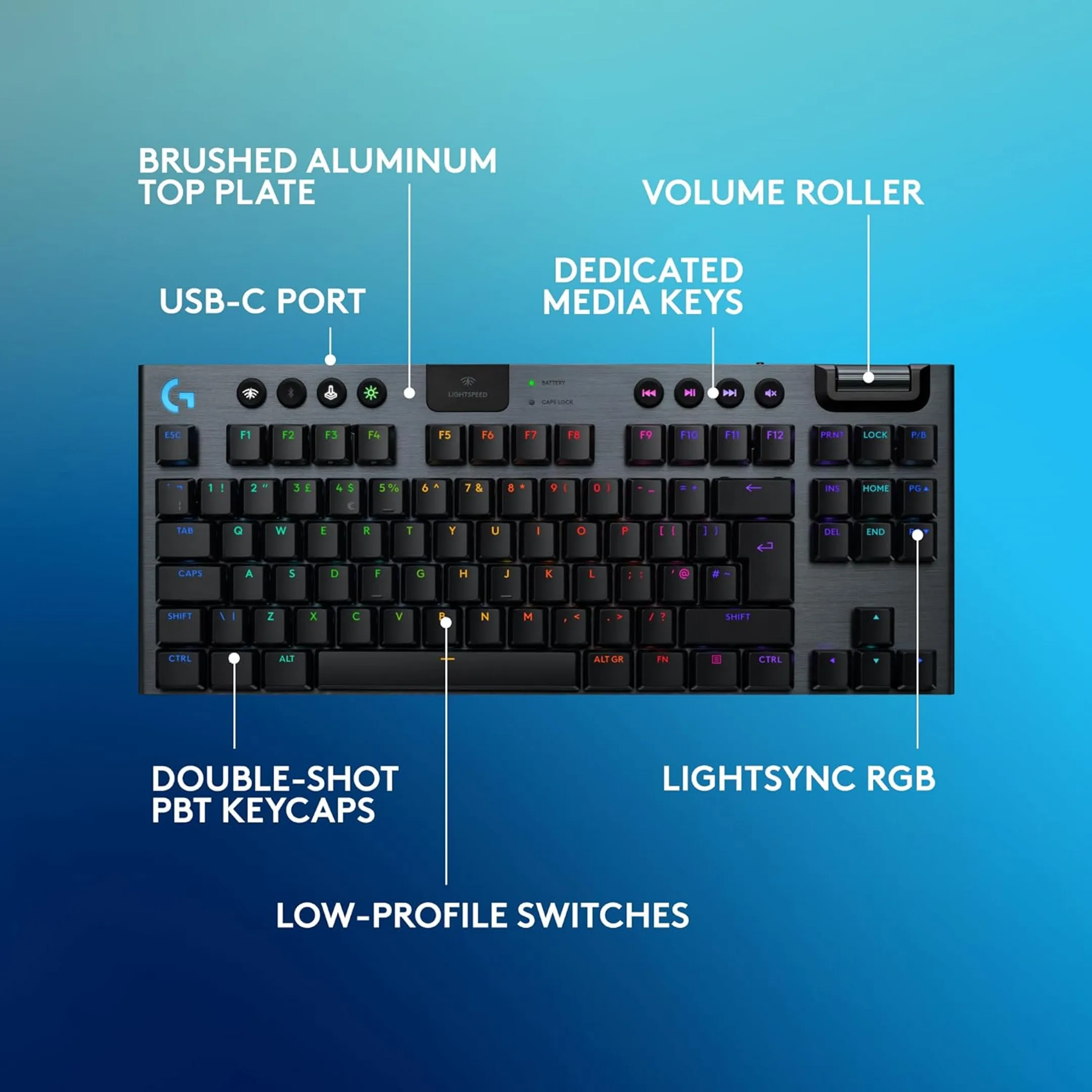 Logitech G Wireless Gaming Keyboard G915X Lightspeed TKL - QWERTZ - Black image