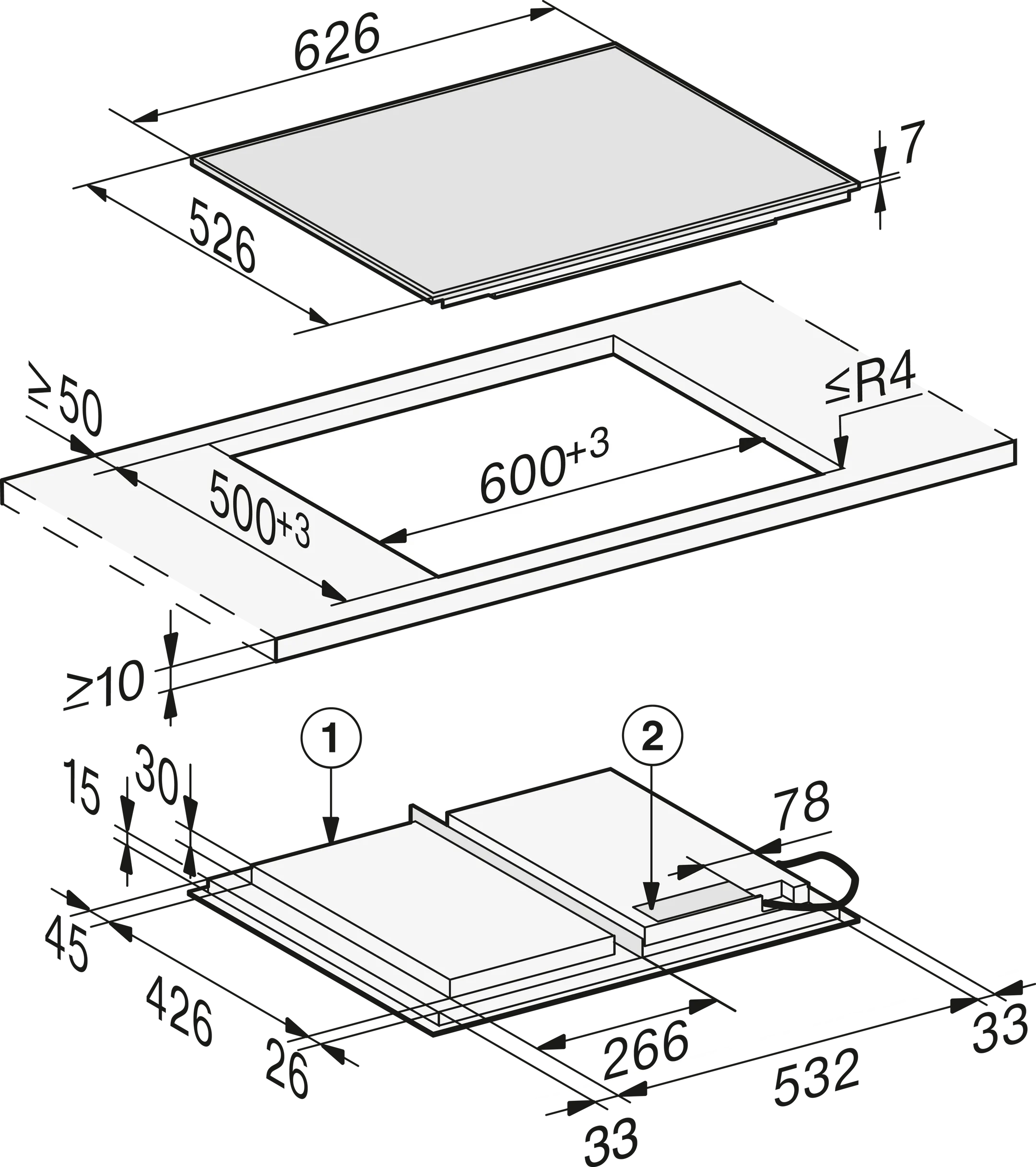 Miele Table induction KM 7667 FR image