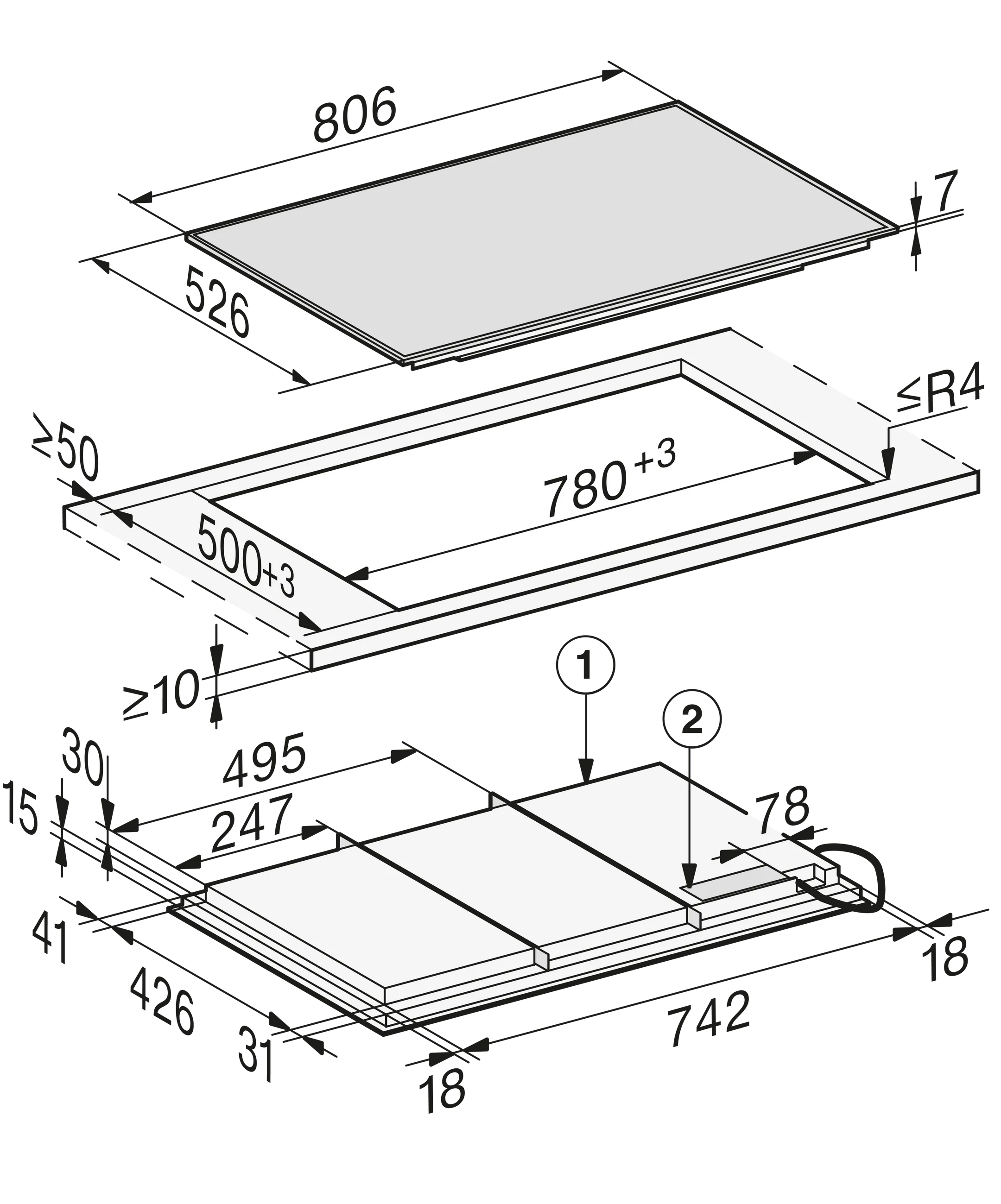 Miele Table induction KM 7678 FR image