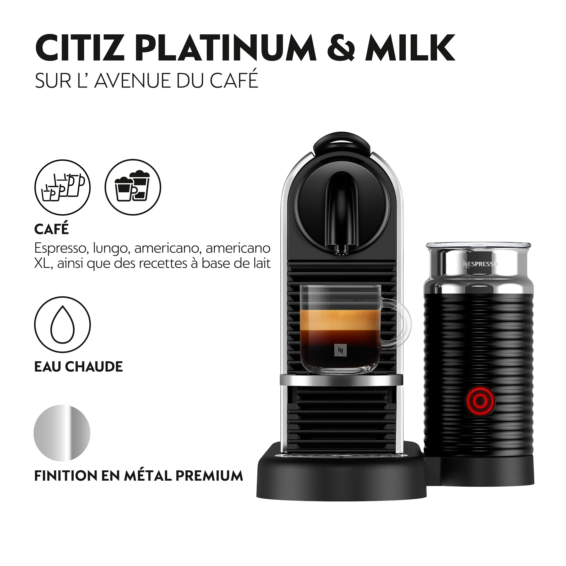 De'Longhi Machine à café Nespresso Citiz & Milk - Platinum Stainless Steel image