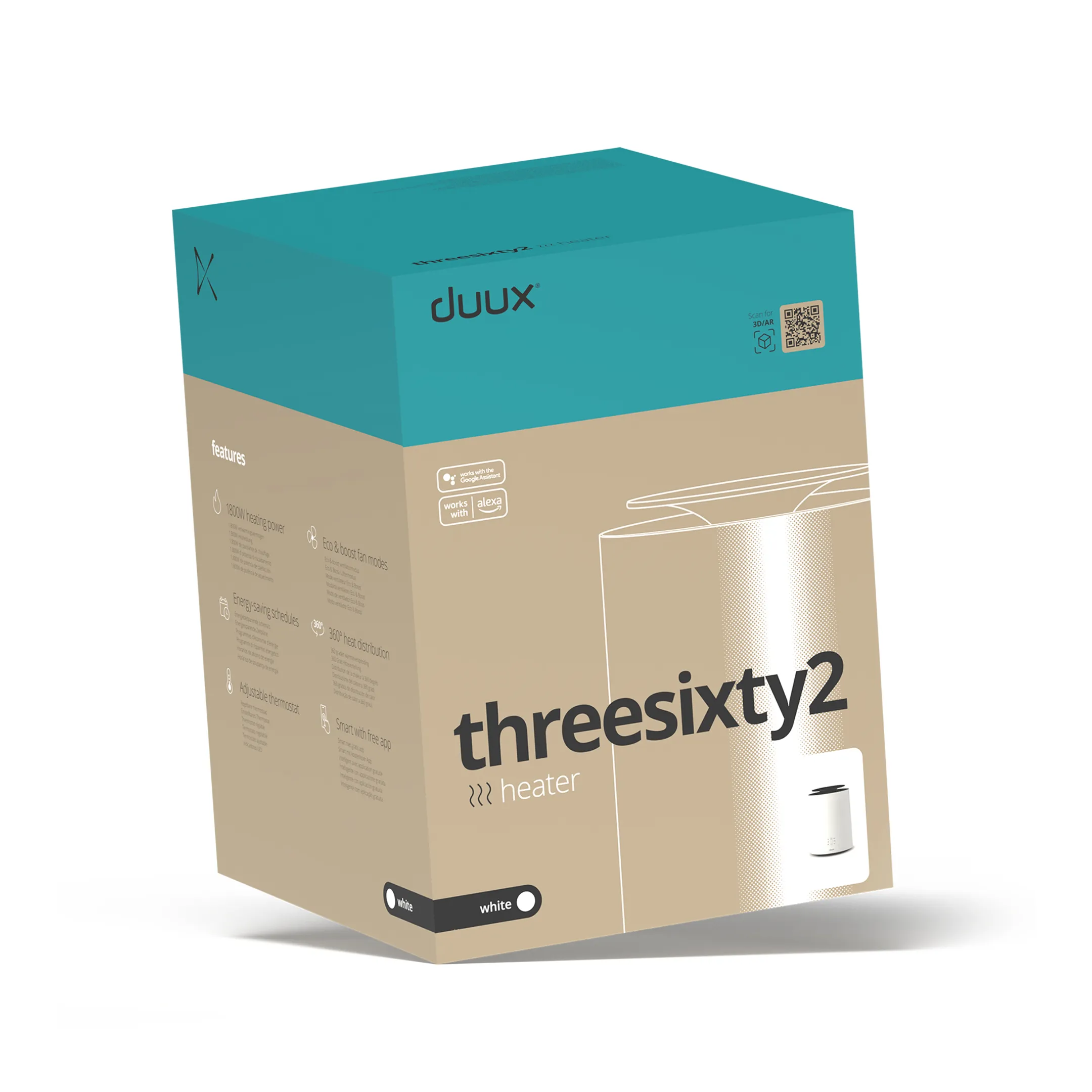 DUUX Heizlüfter THREESIXTY 2 – 1800 W – Weiss image