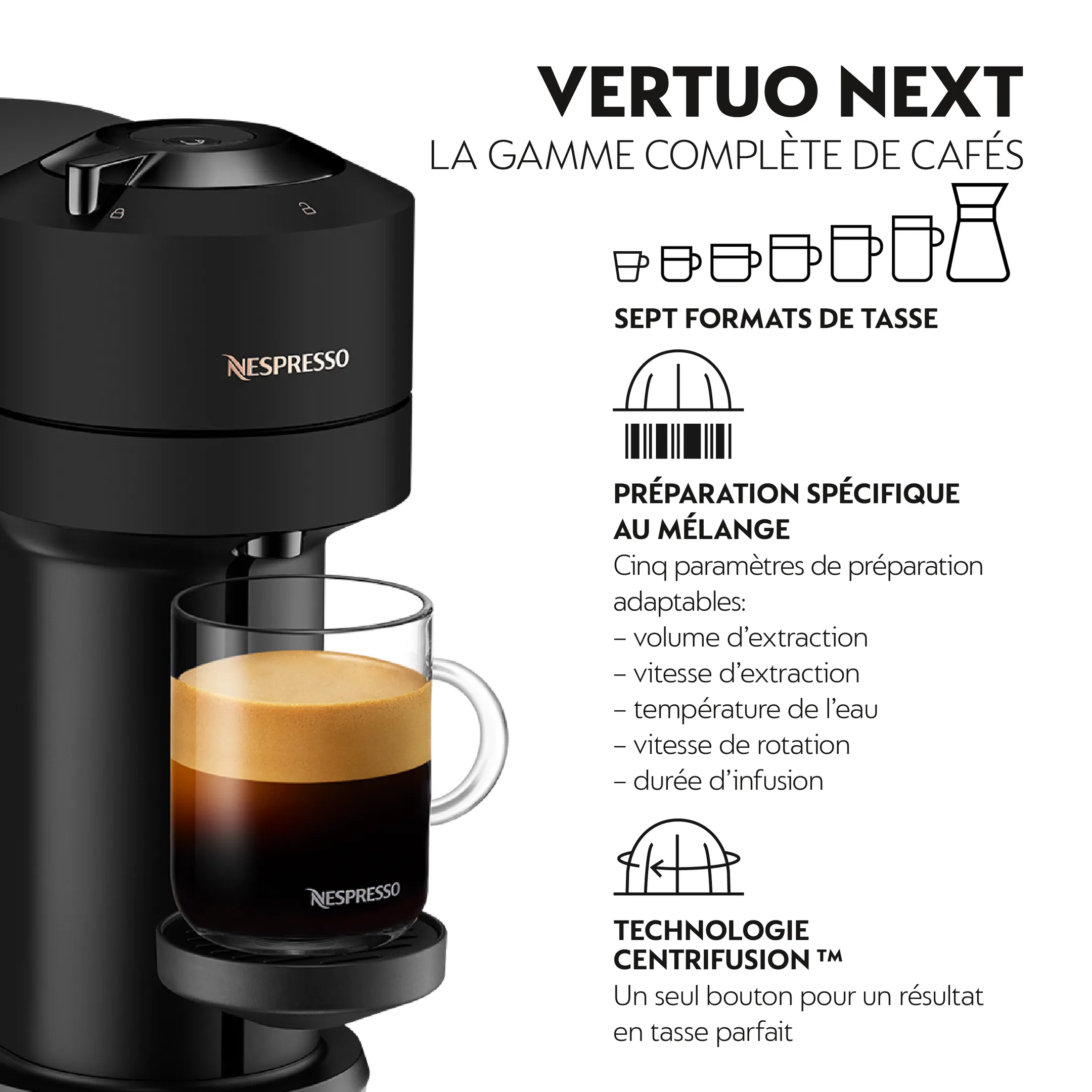 De'Longhi Machine à café Nespresso Vertuo Next - Matt Black image