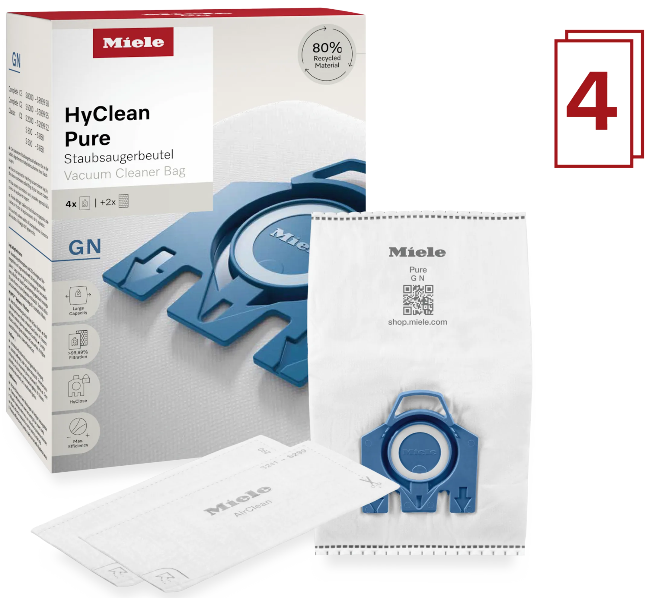 Miele Vacuum bag HyClean Pure GN - 4 pieces image