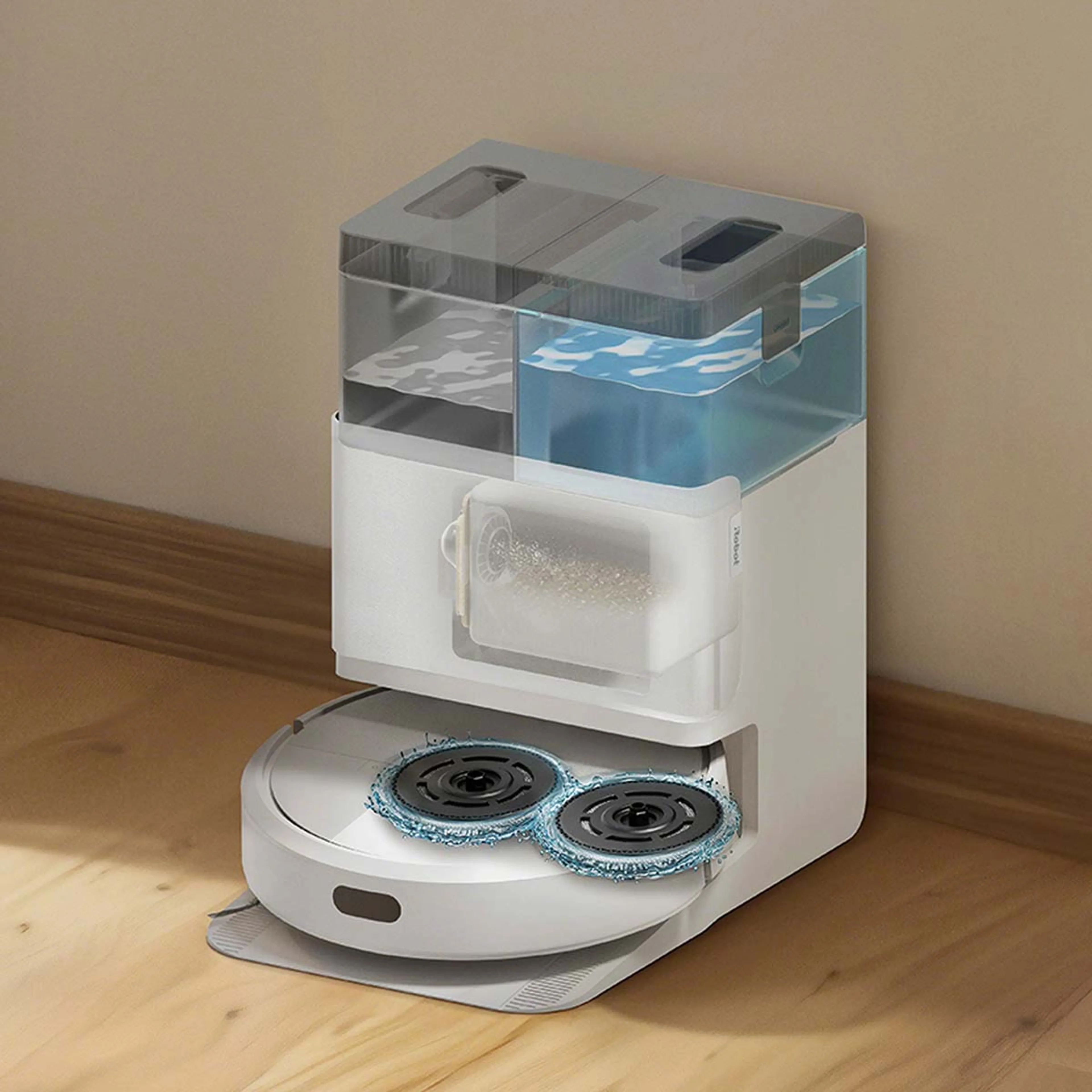 iRobot Robot Vacuum Cleaner Roomba Plus 405 Combo+ AutoWash Base - White image