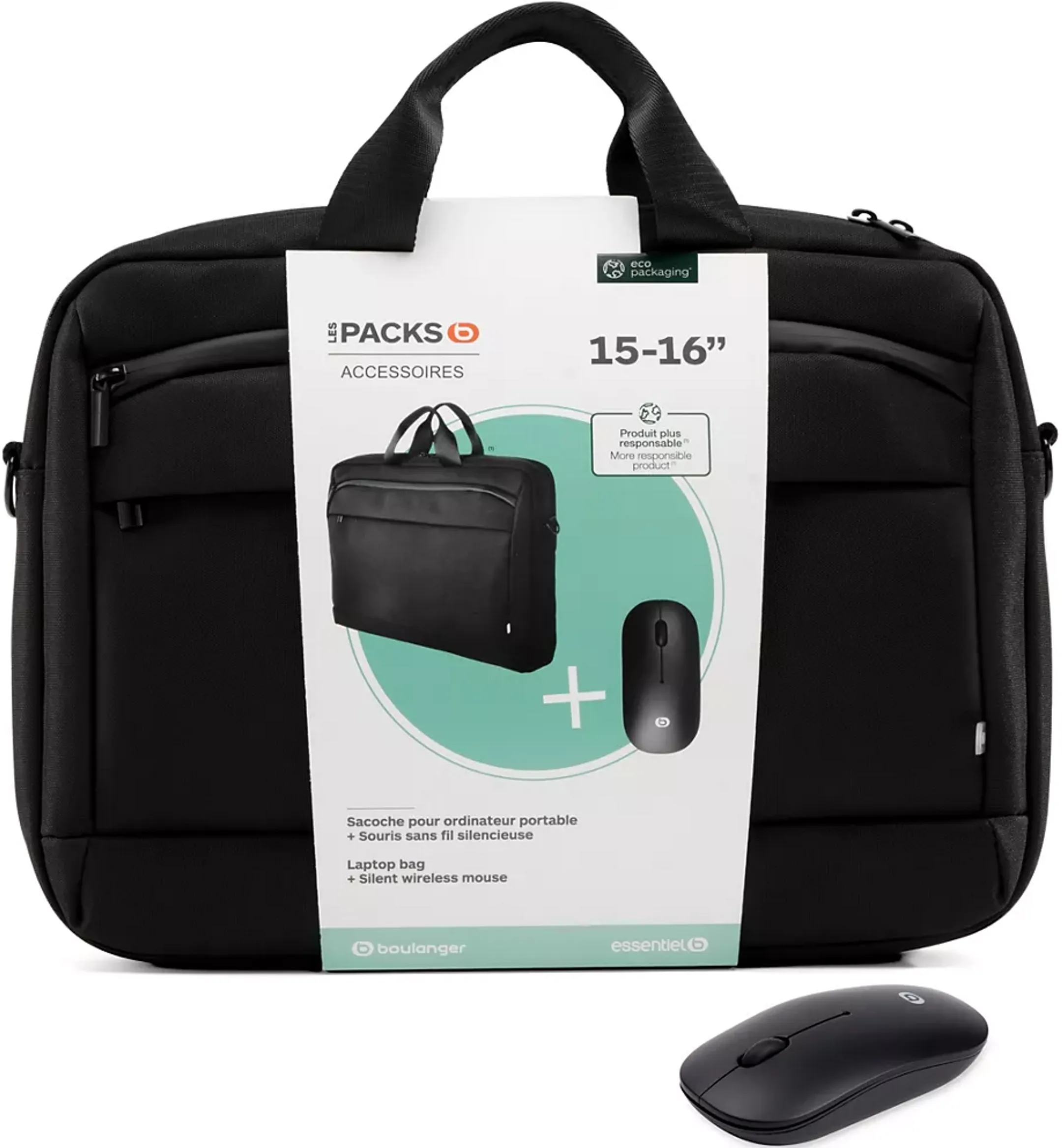 Bundle product Sacoche 15-16" Urban + Souris sans fil - Noir