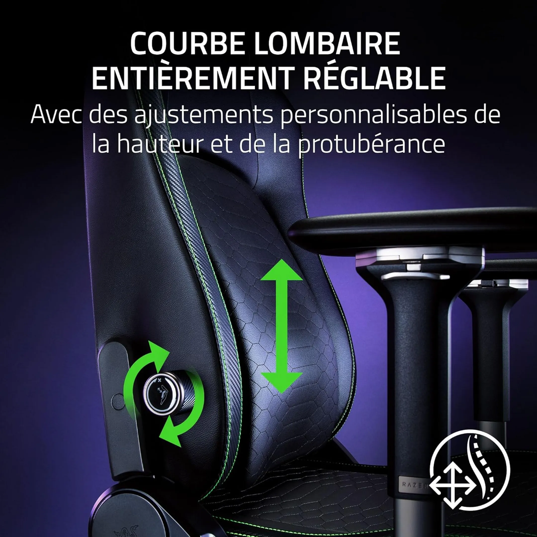 Razer Chaise Gaming Iskur V2 - Noir/Vert image