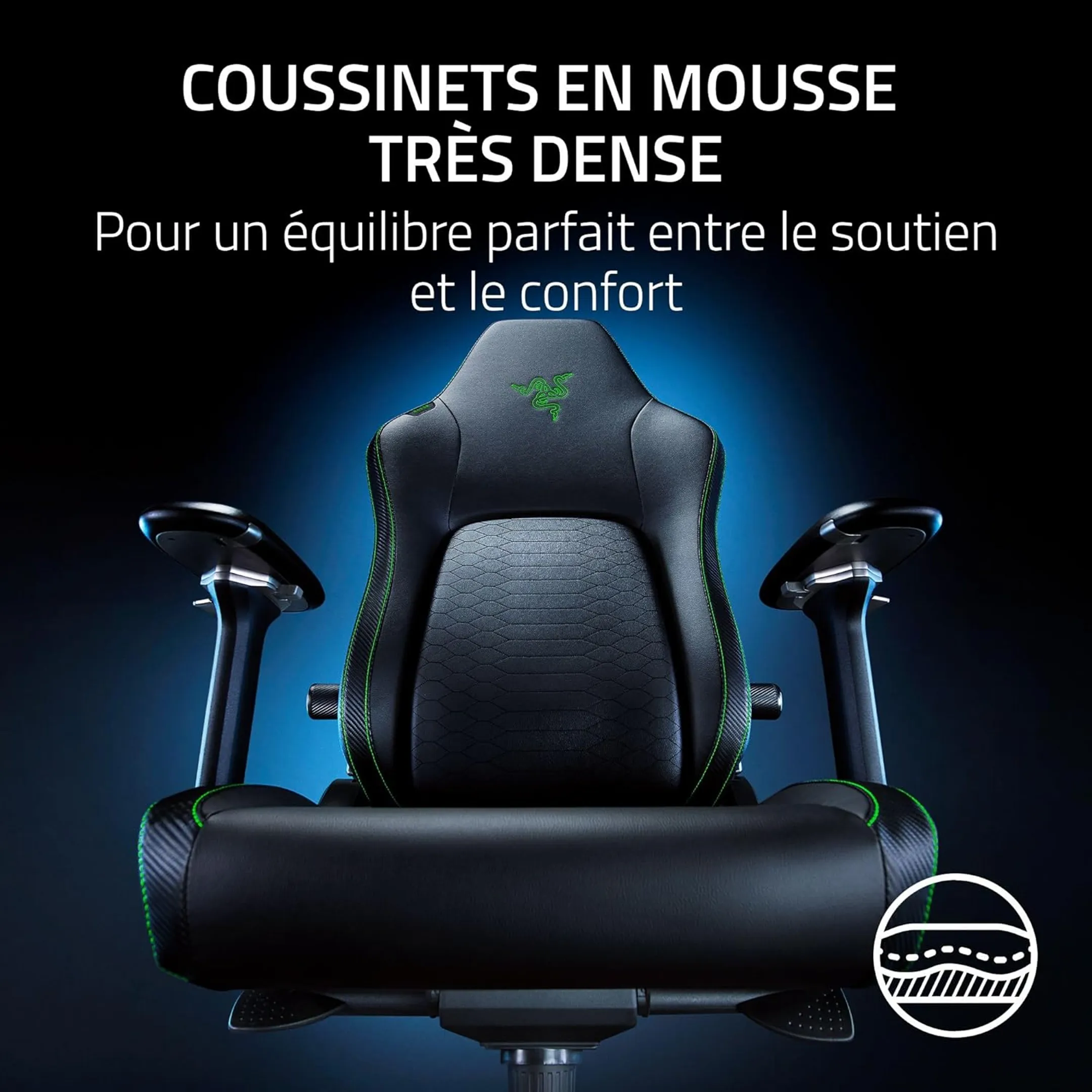 Razer Chaise Gaming Iskur V2 - Noir/Vert image